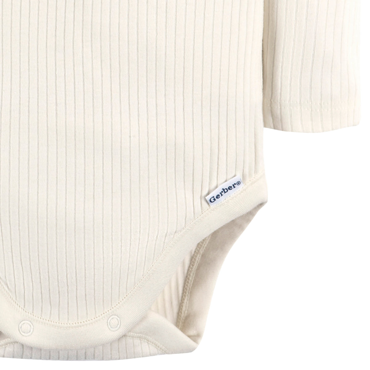 2-Pack Baby Boys Ivory & Grey Heather Bodysuits, view 6