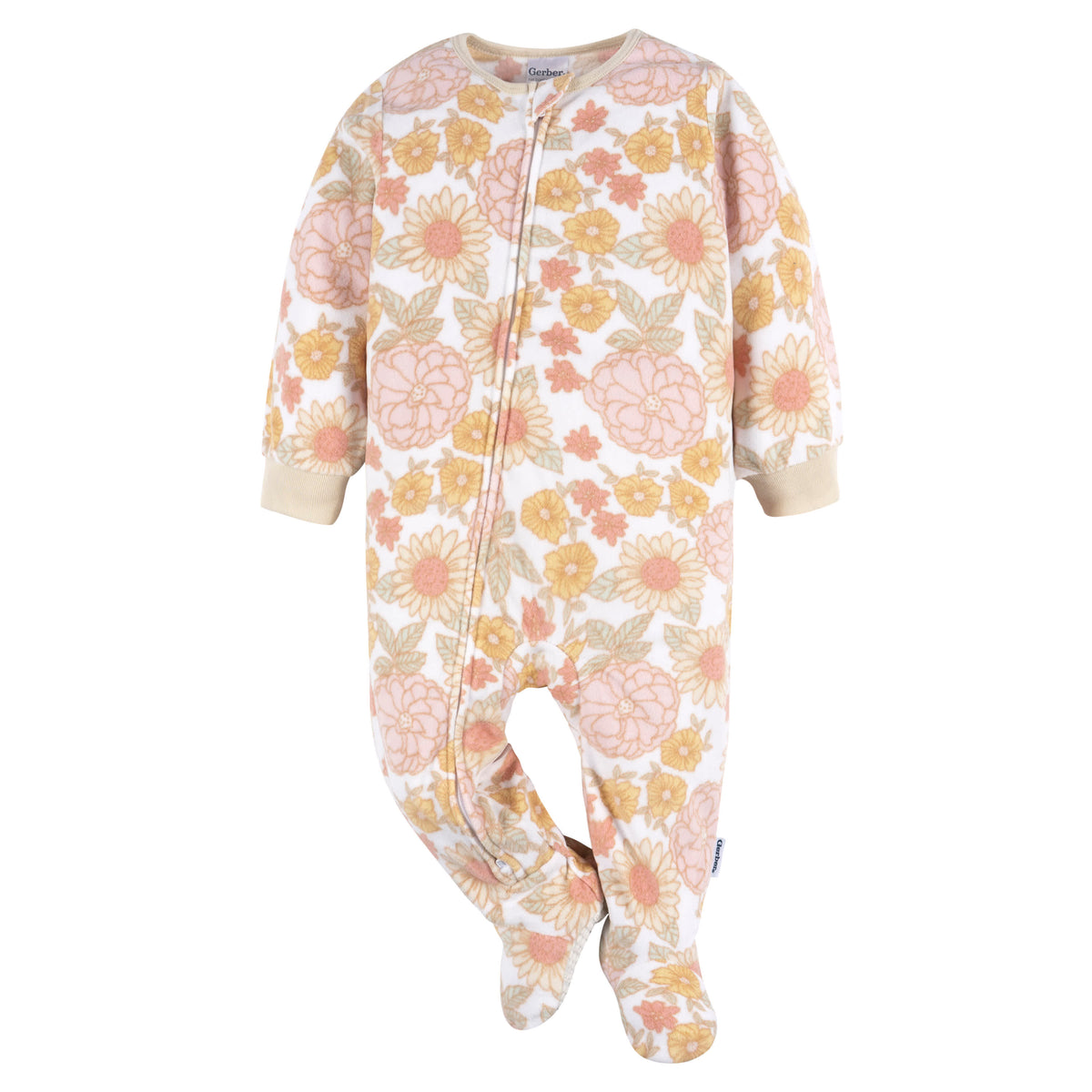 3-Pack Baby & Toddler Girls Pink Floral Fleece Pajamas, view 5