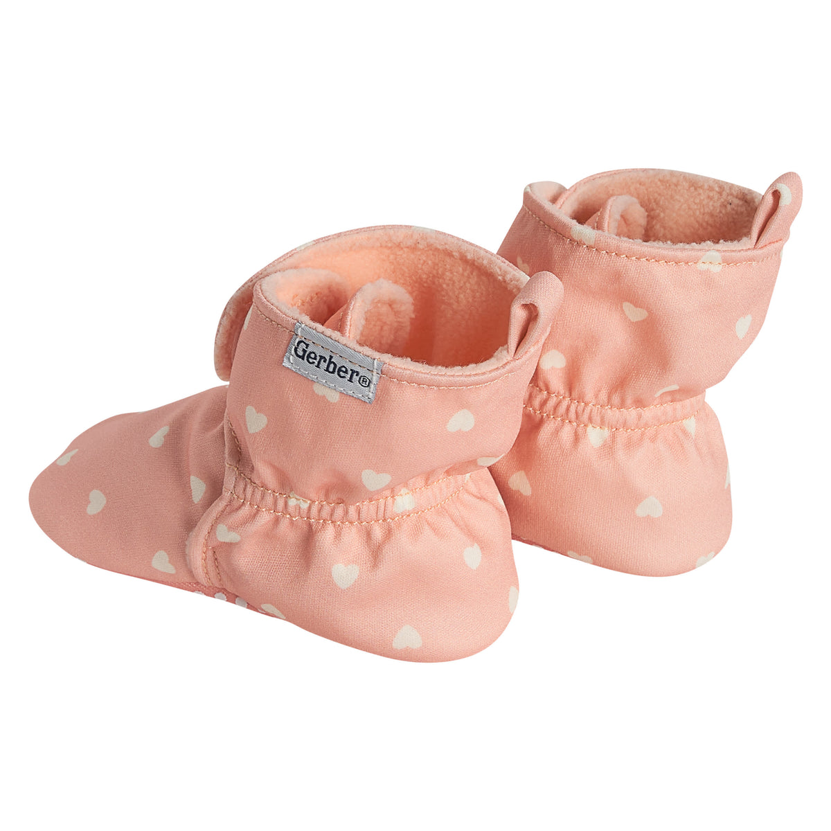 Baby Girls Pink Hearts Soft Booties, view 6