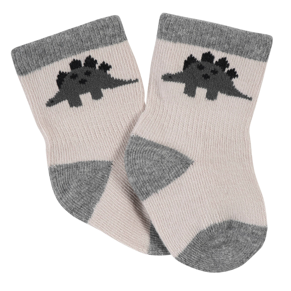 6-Pack Baby Boys Dino Wiggle-Proof Jersey Crew Socks, view 7