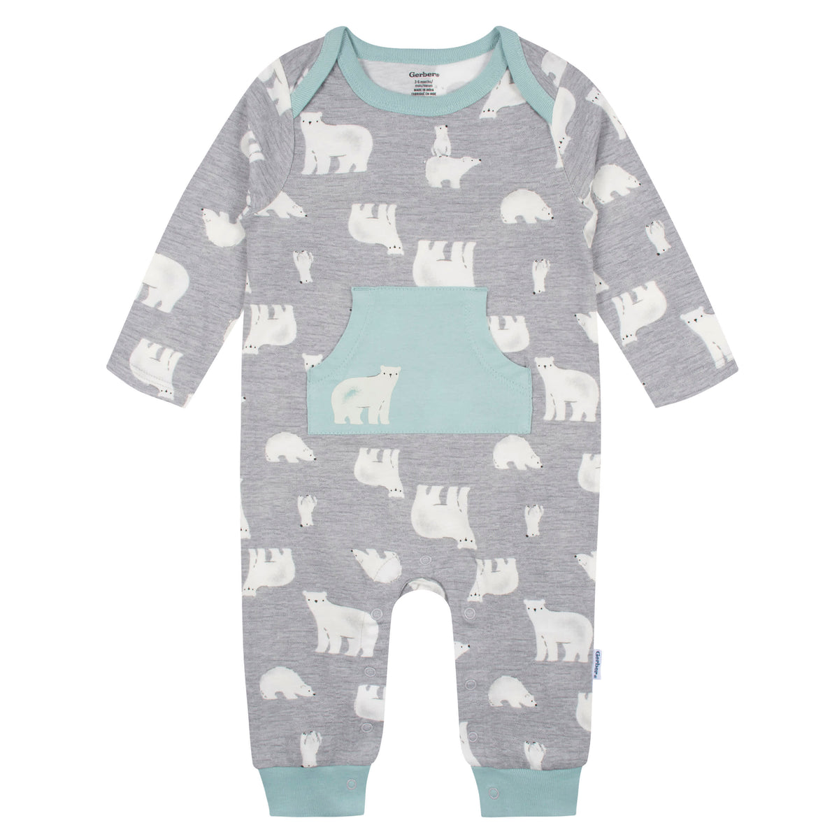 2-Pack Baby Boys Polar Bear Rompers, view 4