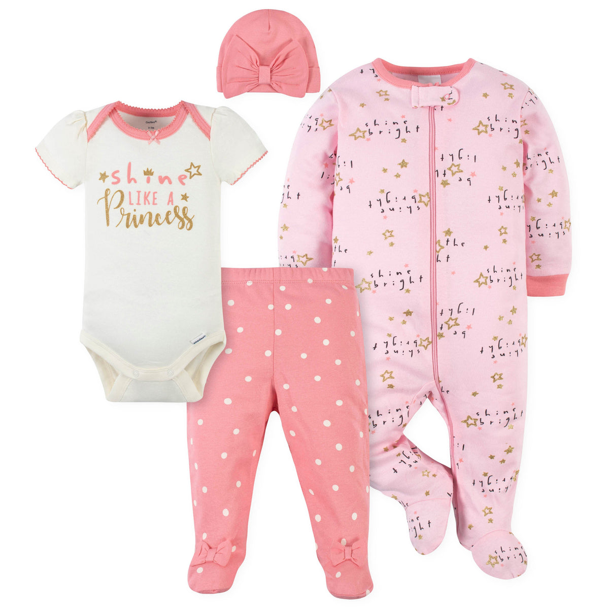 4-Piece Baby Girls Princess Outfit Set