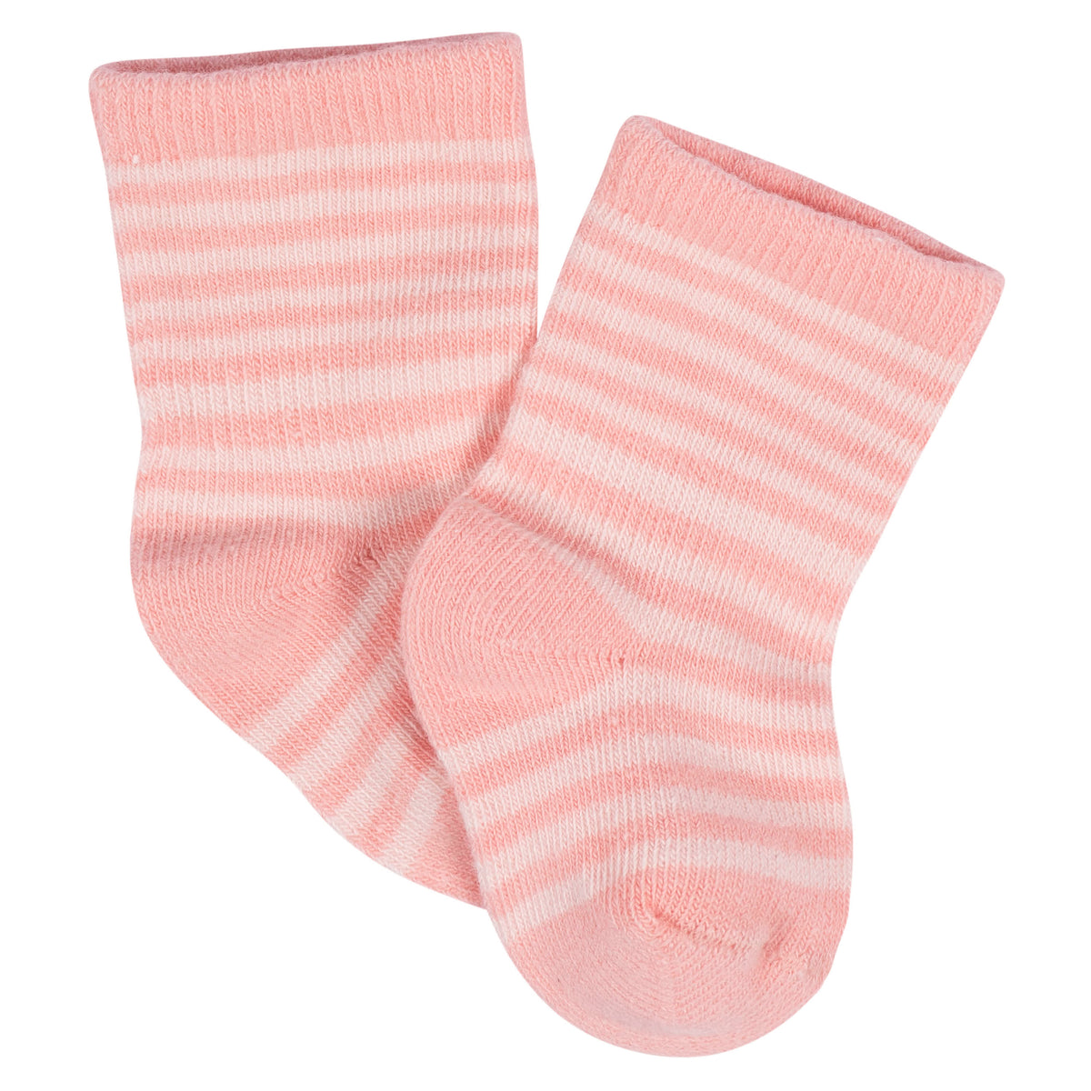 8-Pack Baby Girls Golden Floral Jersey Wiggle Proof Socks, view 8