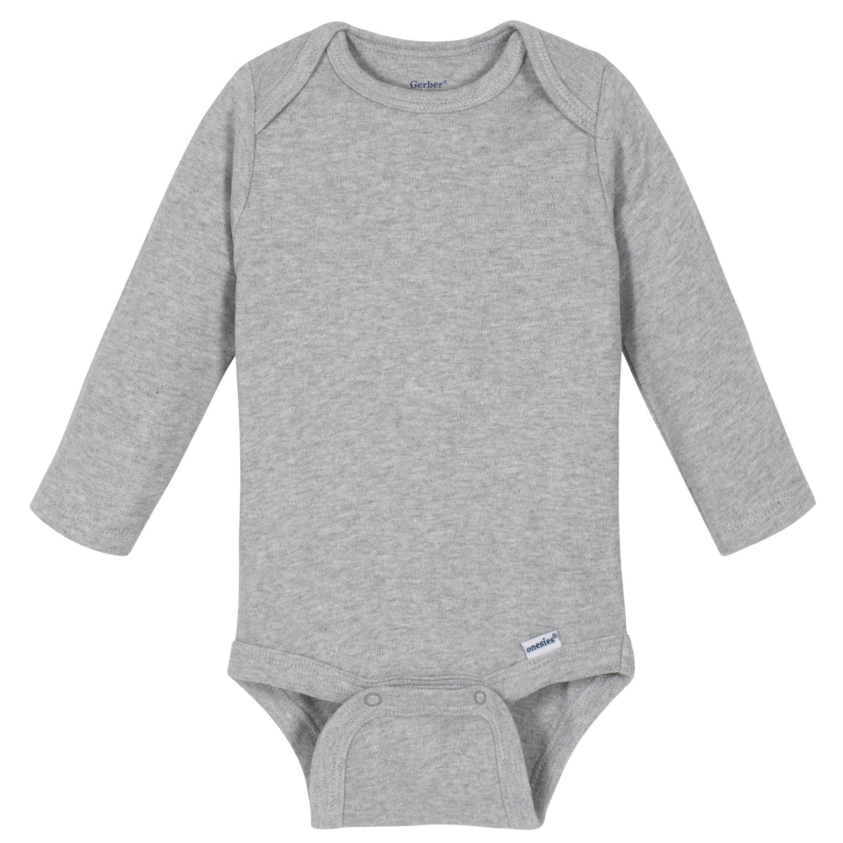 Premium Long Sleeve Onesies Bodysuit in Light Grey