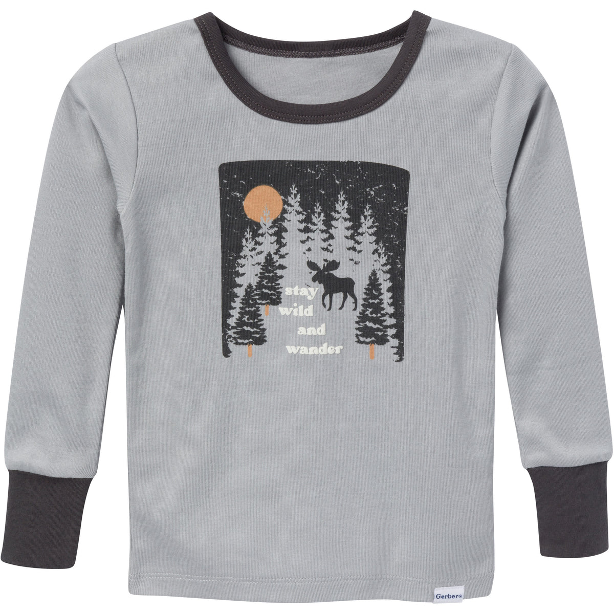 2-Piece Infant & Toddler Boys Moose Long Sleeve Pajama Set, view 2
