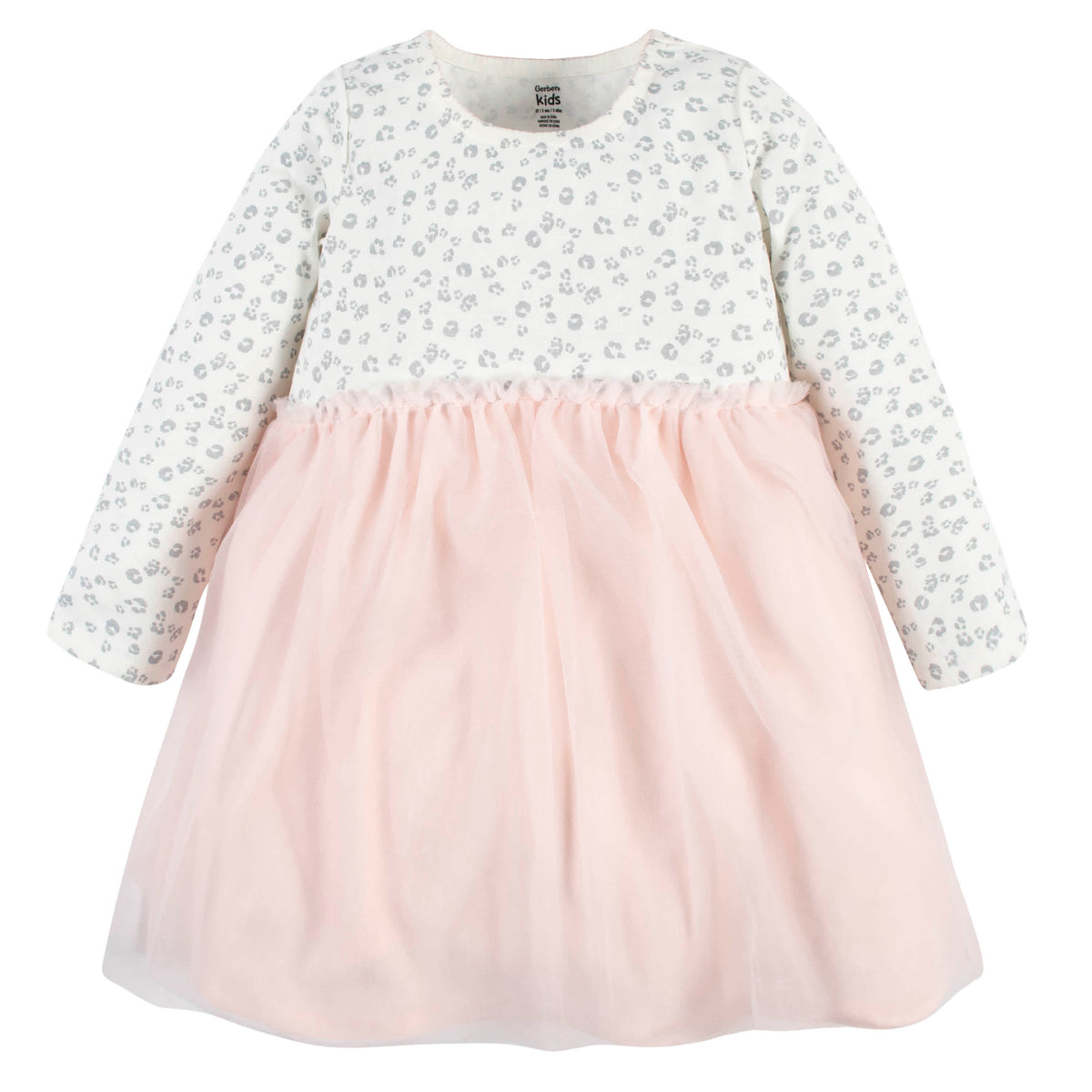 Baby & Toddler Girls Leopard Long Sleeve Tulle Dress