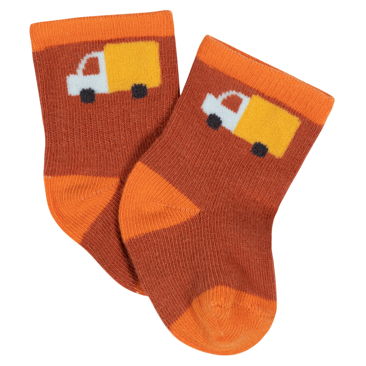 8-Pack Baby Boys Transportation Zone Jersey Wiggle Proof Socks, view 2