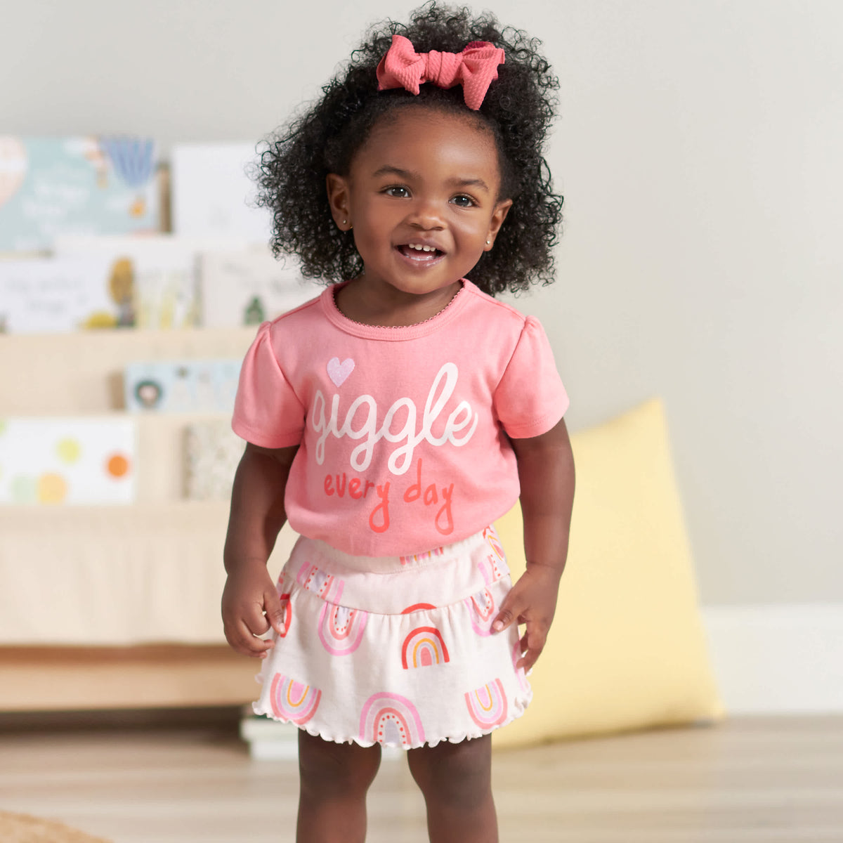 4-Piece Infant & Toddler Girls Rainbow Dreams Tees, Skorts & Pants Set, view 2