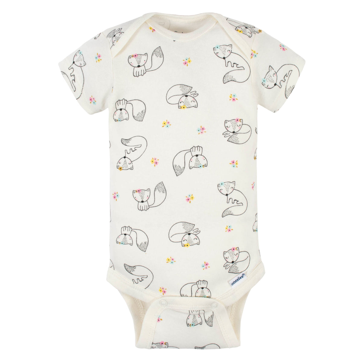 5-Pack Baby Girls Fox Short Sleeve Onesies Bodysuits, view 5