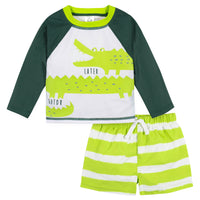 2-Piece Baby & Toddler Boys Later Gator Rash Guard & Swim Trunks Set