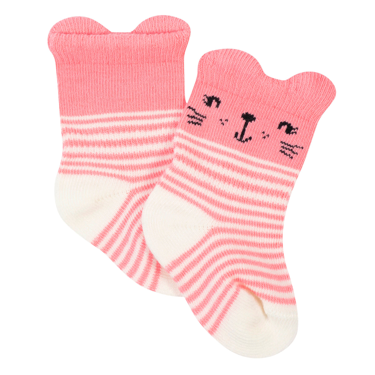 6-Pack Baby Girls Rainbow Wiggleproof Socks, view 3
