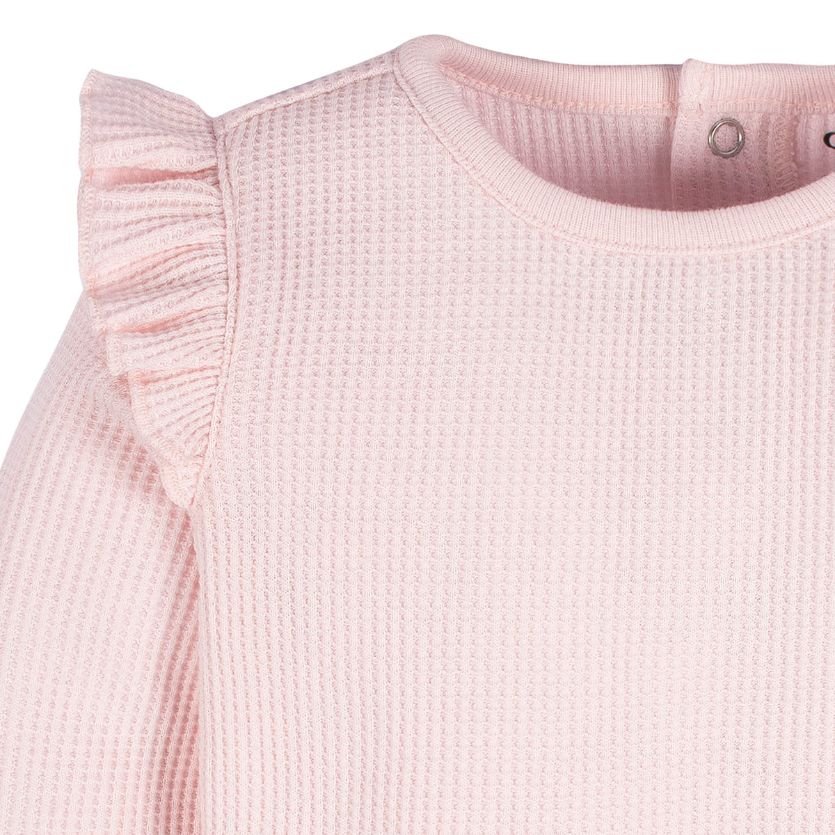 2-Pack Baby Girls Pink & Gray Long Sleeve Onesies Bodysuits, view 3