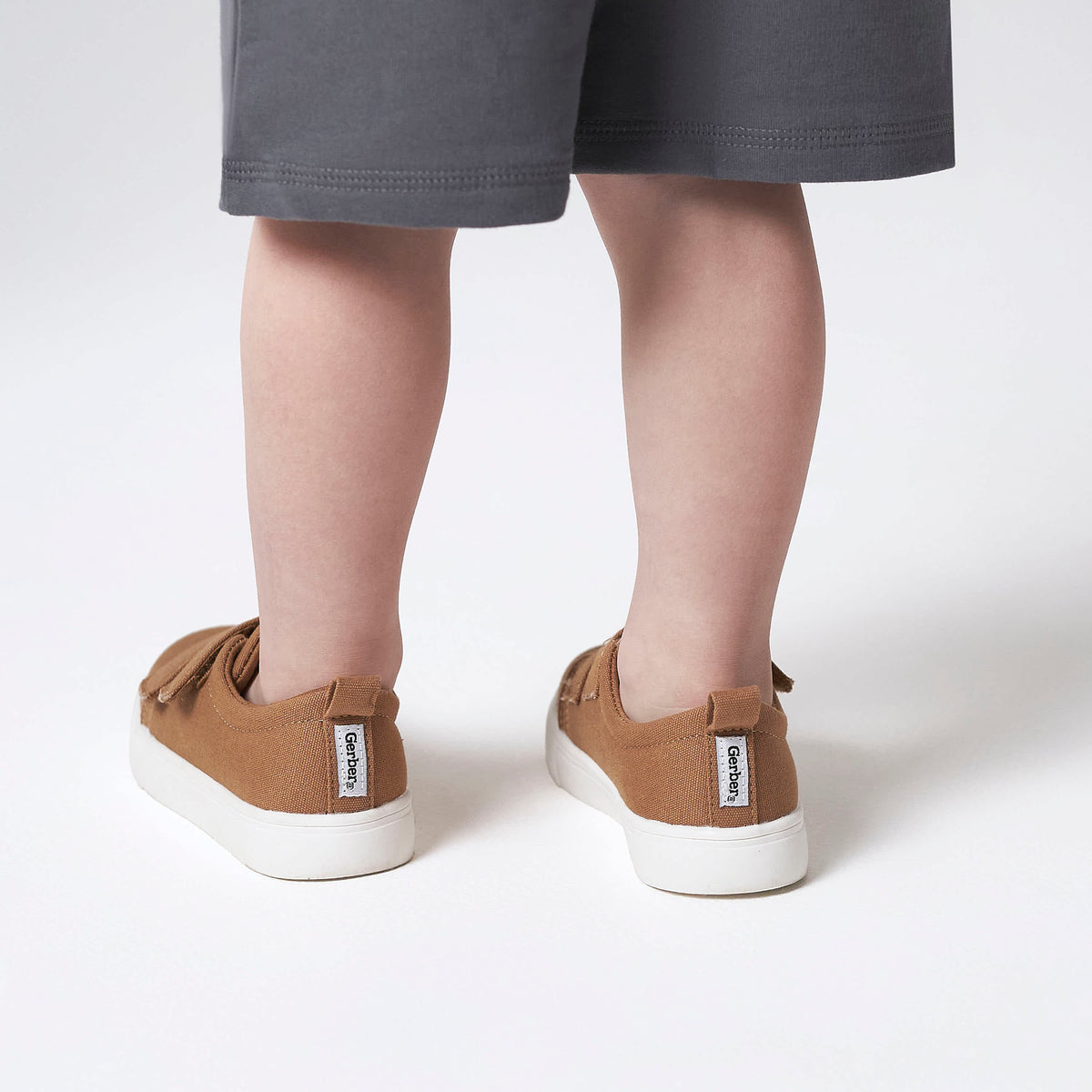 Infant & Toddler Boys Washed Rust Twill Strap Sneaker, view 7