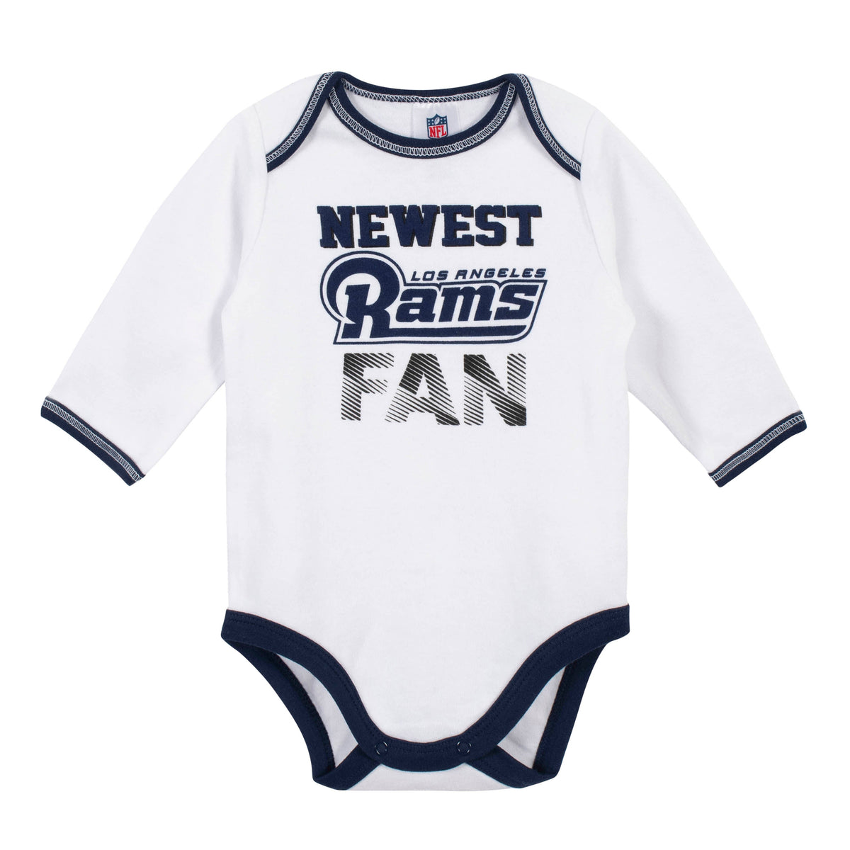 Baby Boys Los Angeles Rams 3-Piece Bodysuit, Pant and Cap Set, view 2