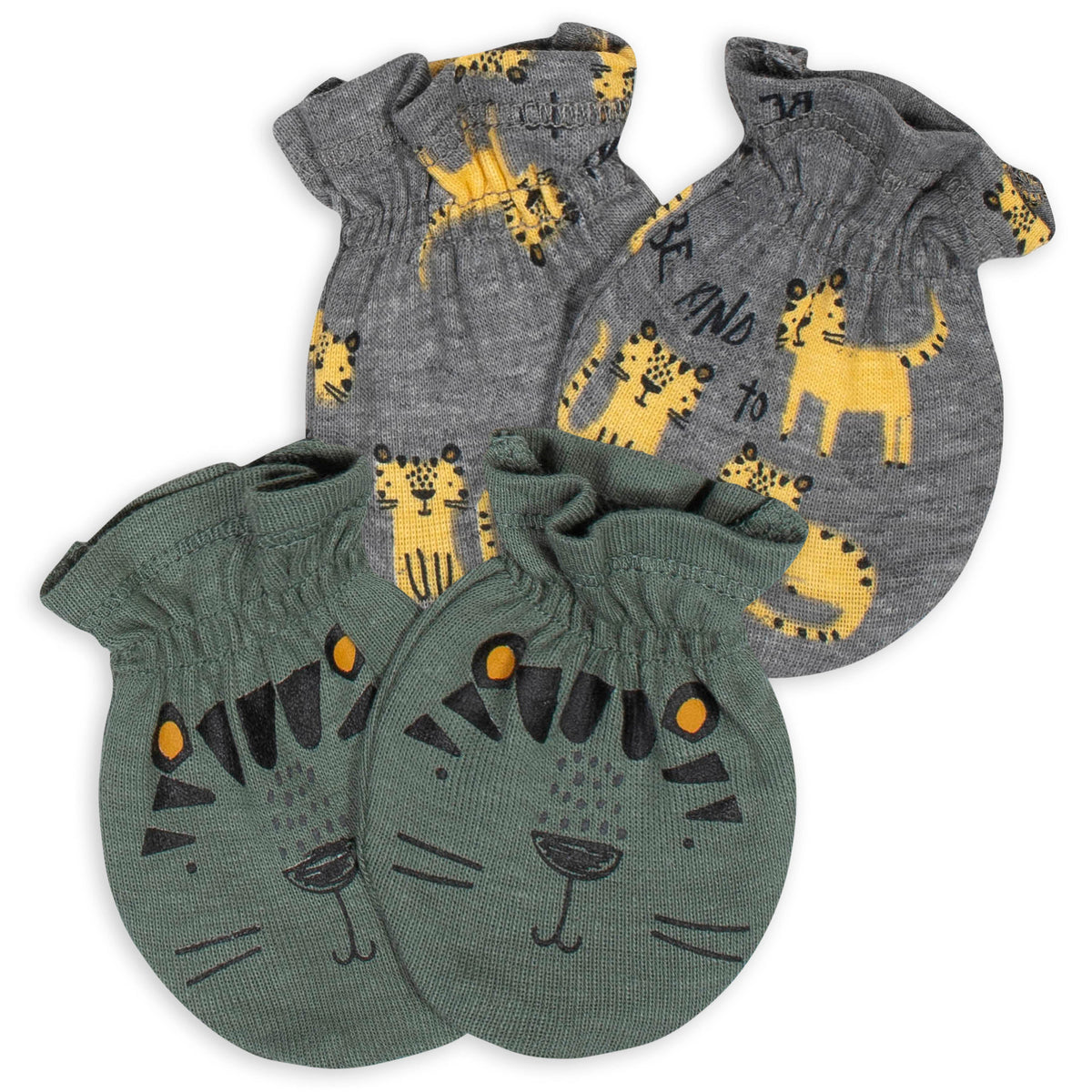 2-Pack Baby Boys Tiger No Scratch Mittens