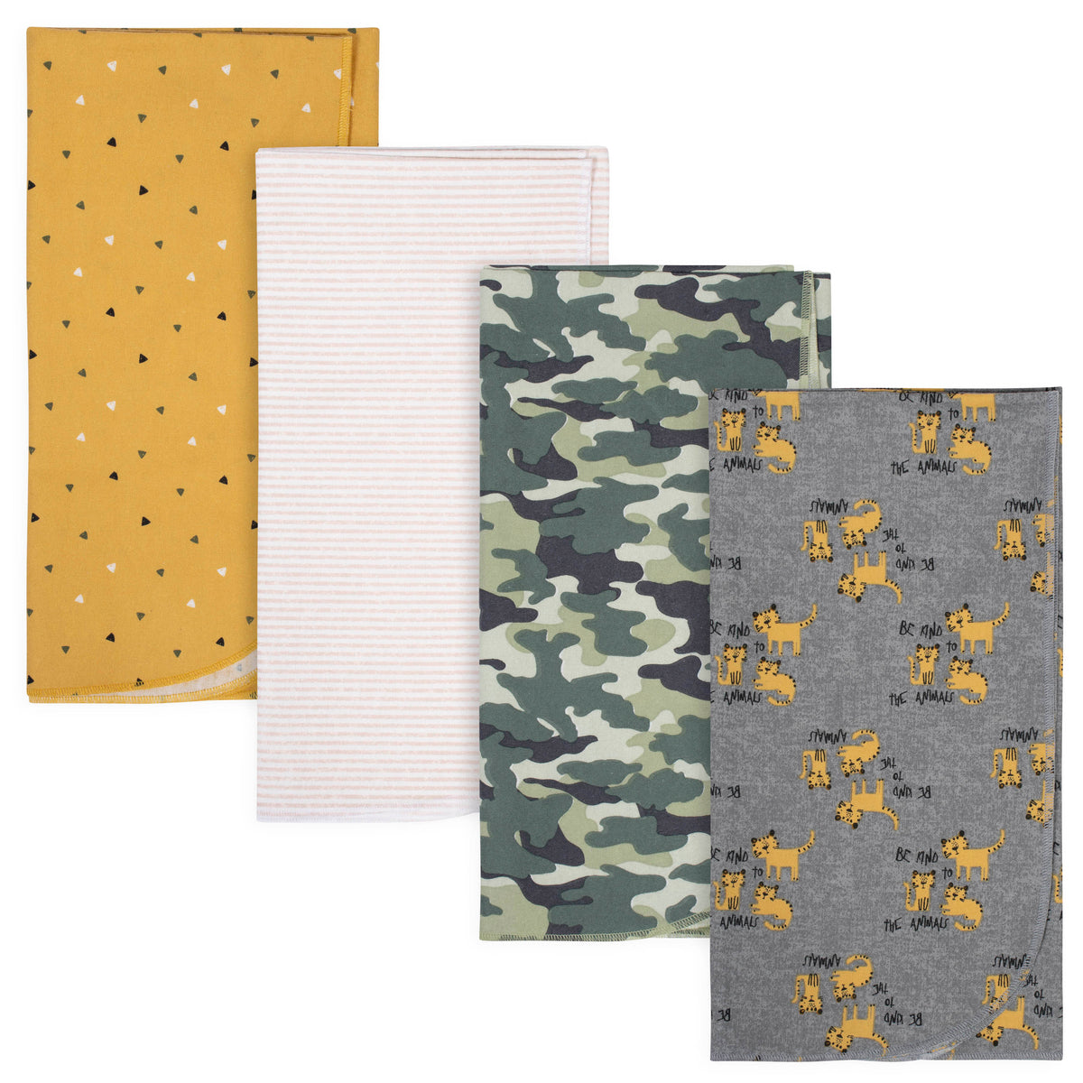 4-Pack Baby Boys Tiger Flannel Blankets
