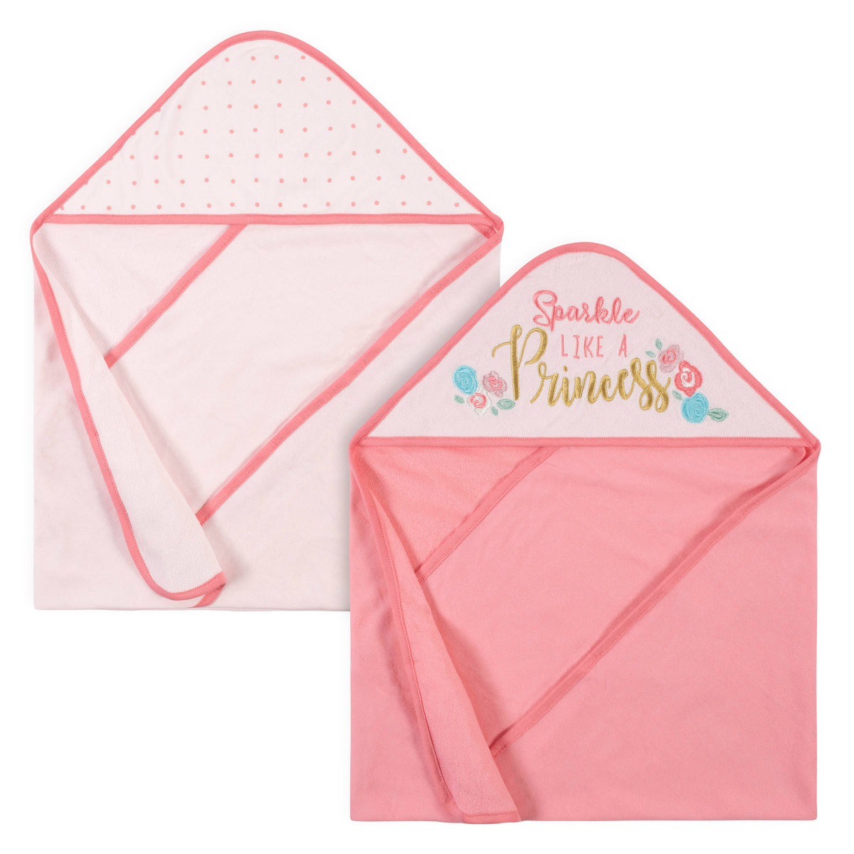 2-Pack Baby Girls Princess Hooded Towels