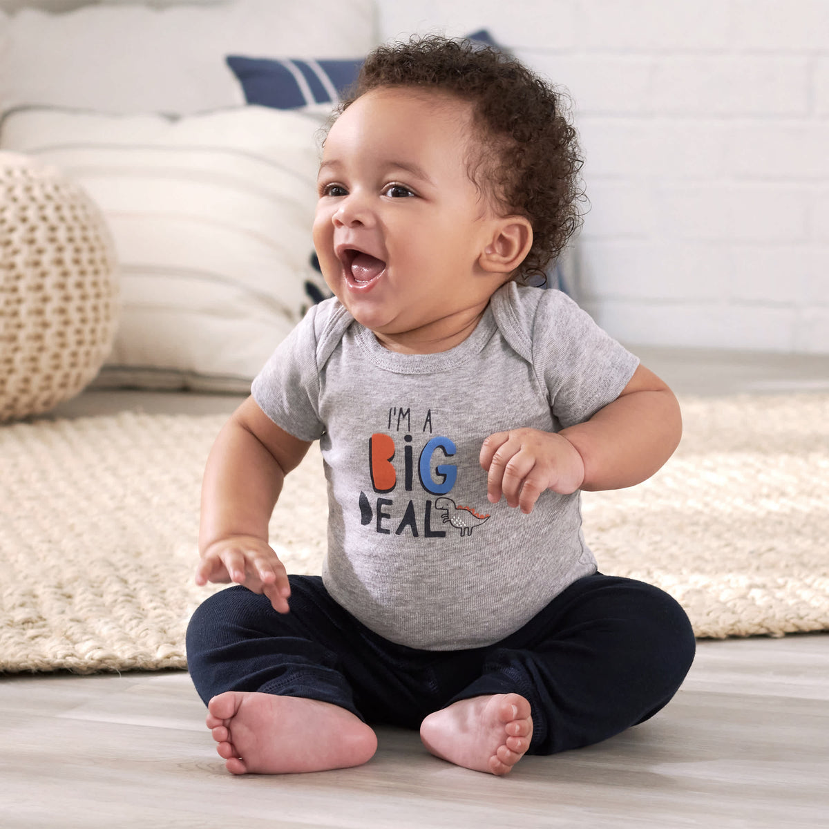 3-Piece Baby Boys Dinosaur Onesies Bodysuits & Pants Set, view 5
