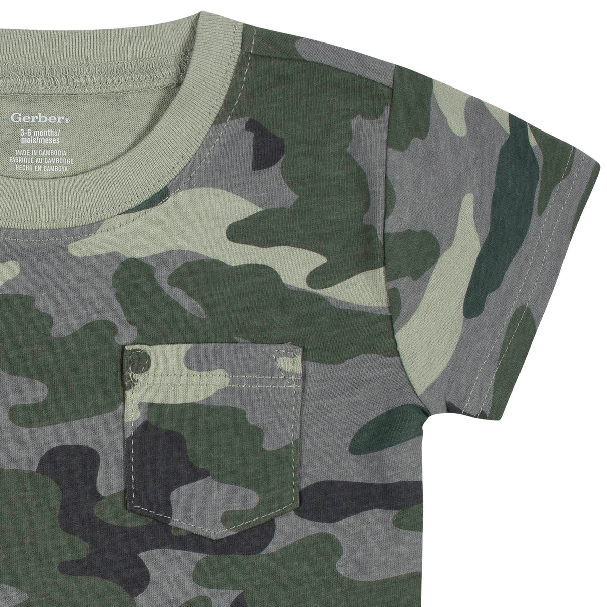 3-Pack Baby & Toddler Boys Color Me Camo Short Sleeve Pocket Tees, view 5