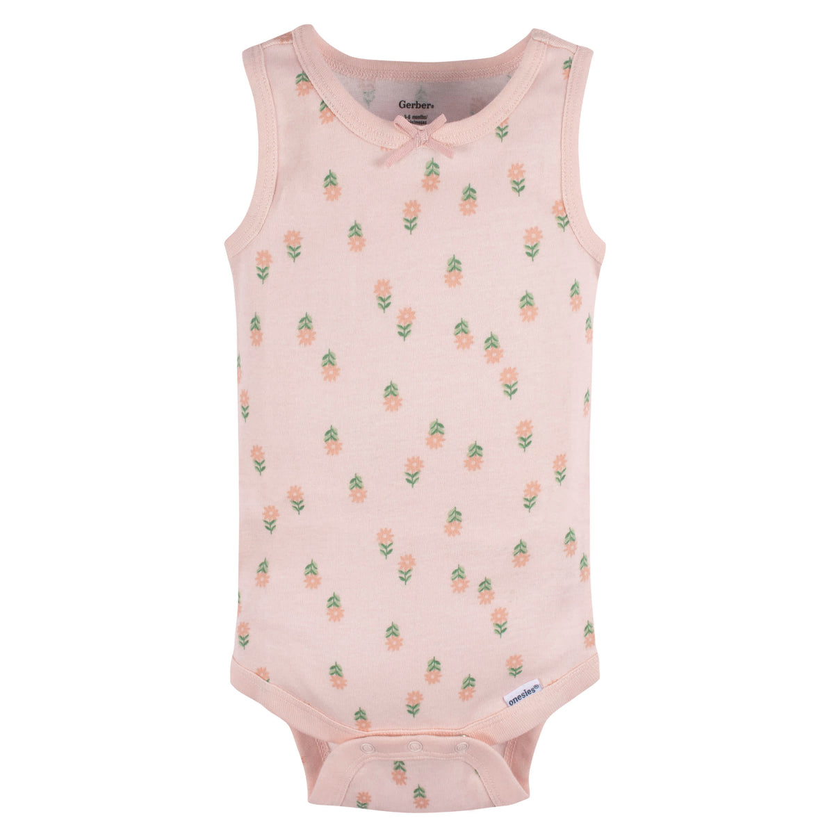 5-Pack Baby Girls Flowers Sleeveless Onesies Bodysuits, view 5
