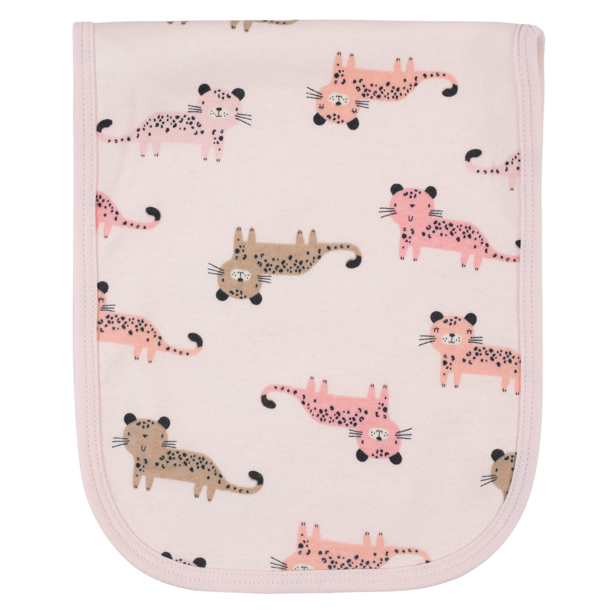 4-Pack Baby Girls Leopard Terry Burp Cloths, view 2