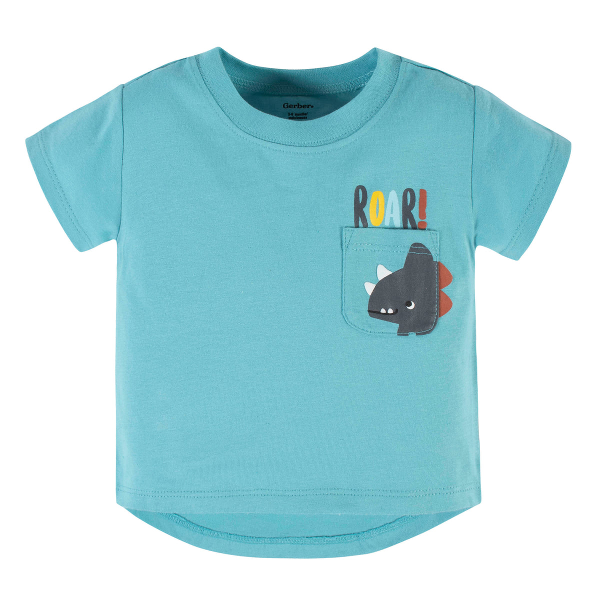 2-Piece Baby & Toddler Boys Dino Blues Pocket Tee & Knit Shorts Set, view 2