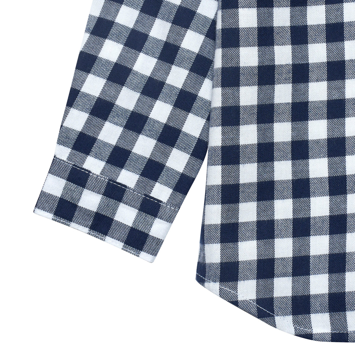 Infant & Toddler Boys Blue Plaid Woven Plaid Shirt, view 7
