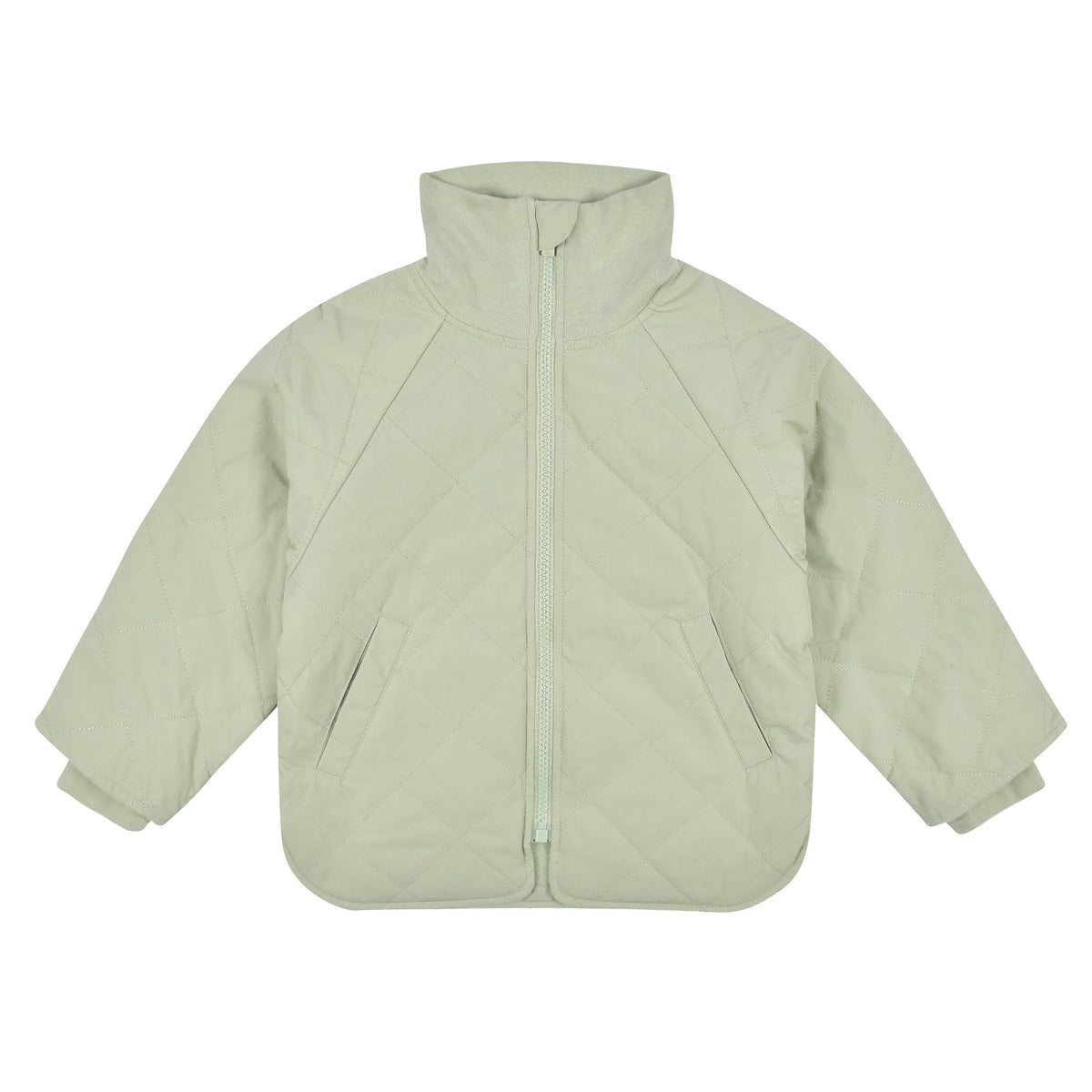 Infant & Toddler Girls Mint Quilted Jacket, view 2