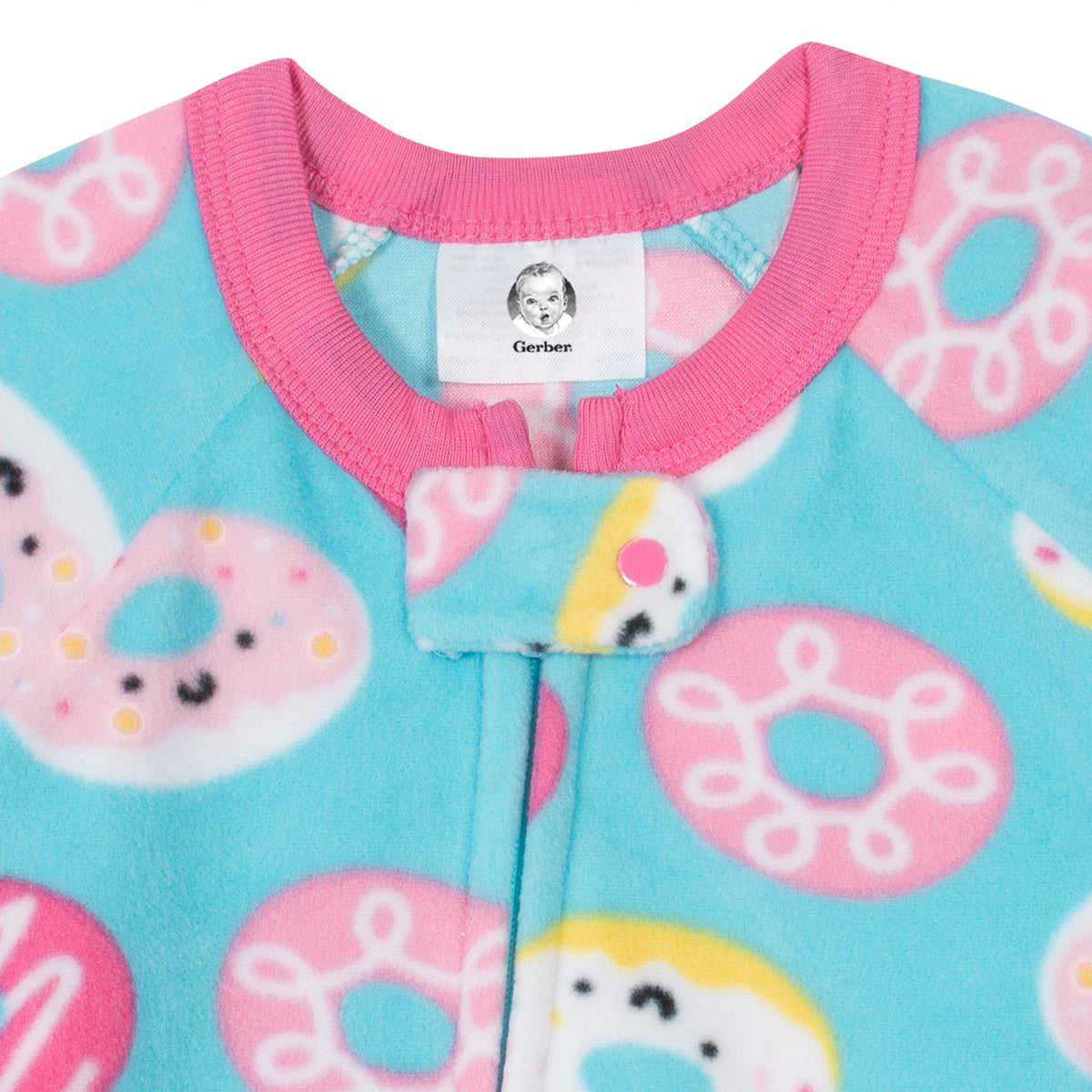 Baby Girls Donuts Fleece Pajamas, view 2