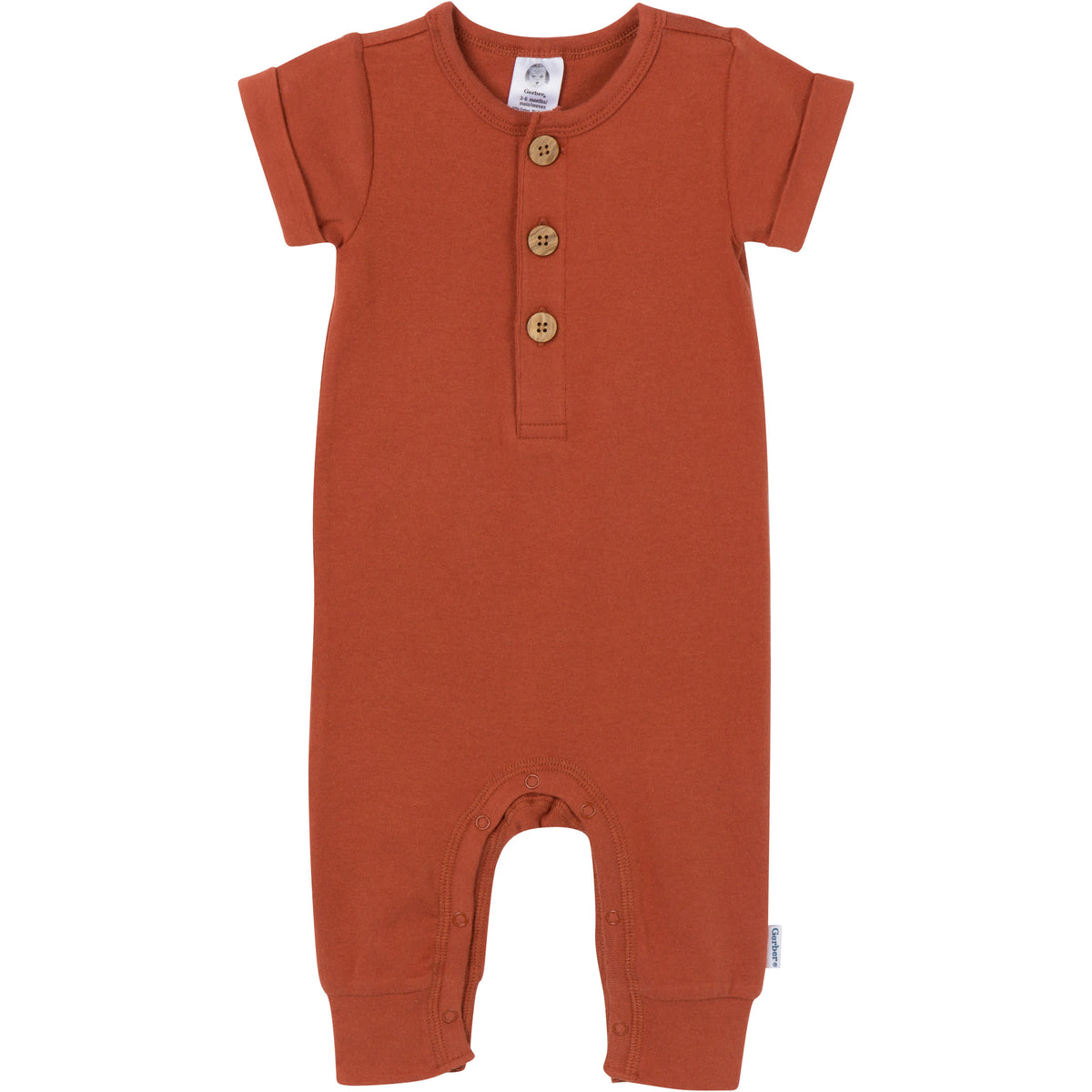 2-Pack Baby Boys Rust/Olive Romper, view 5