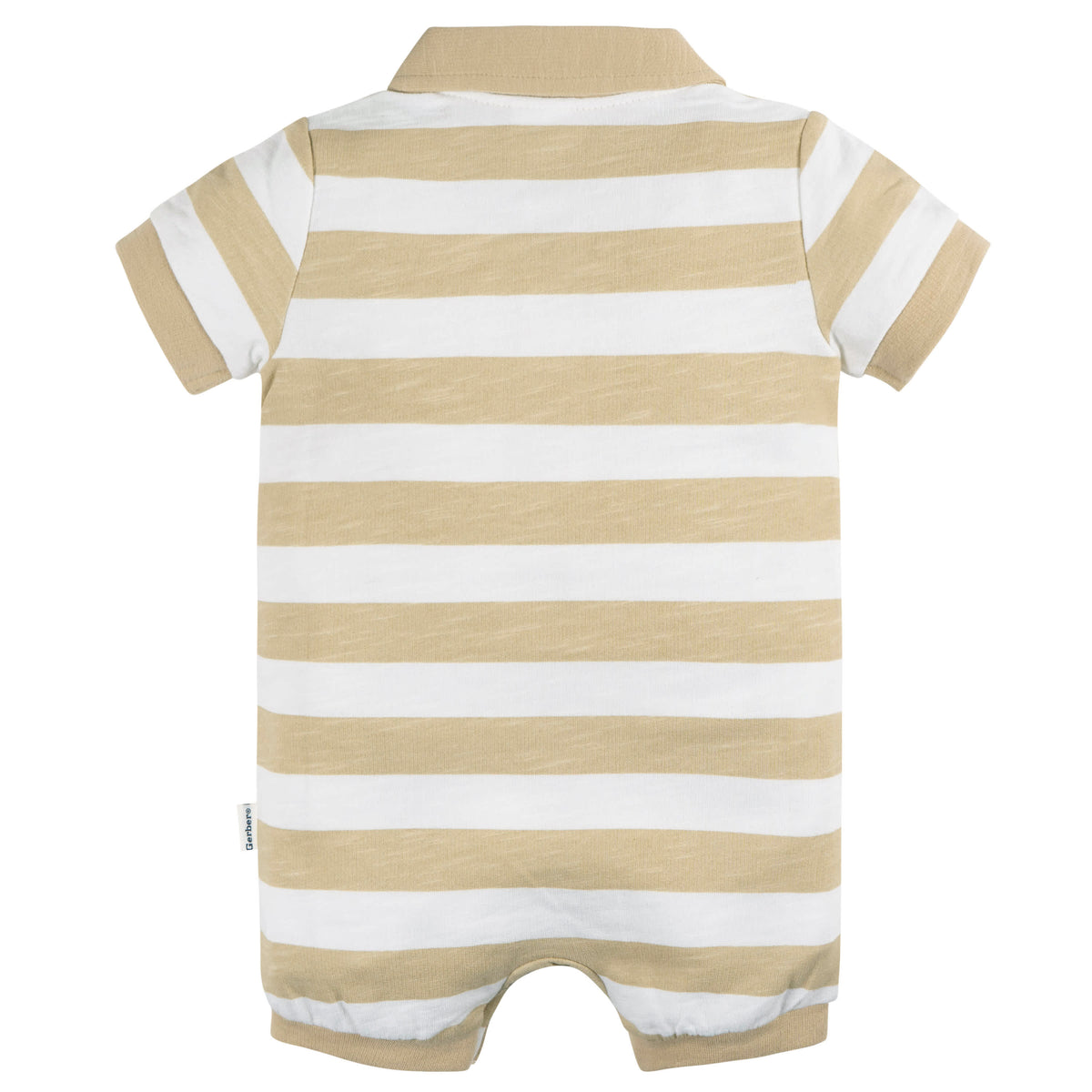 Baby Boys Sailboat Stripe Collared Romper, view 4