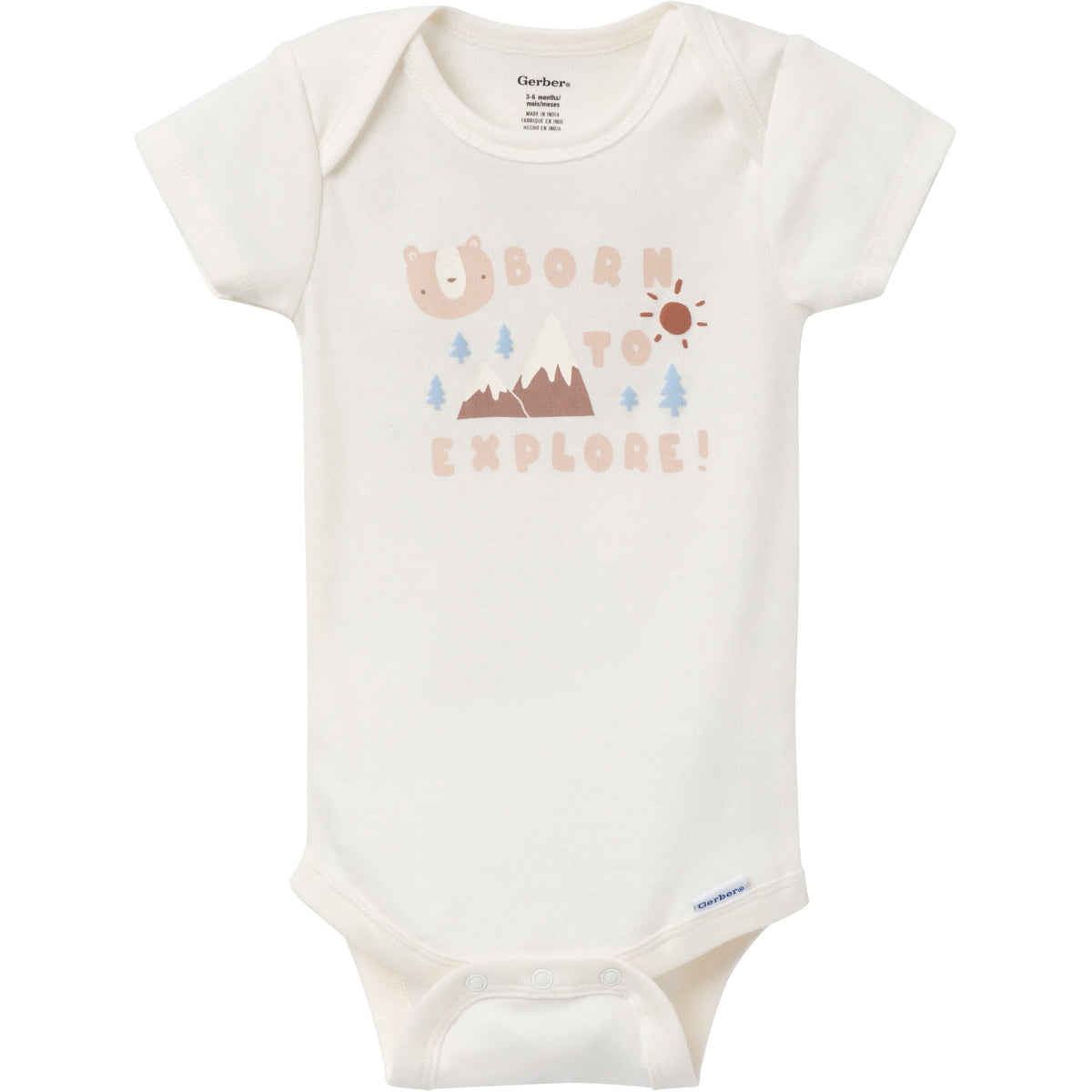 3-Pack Baby Boys Born To Explore Onesies Bodysuits, view 4