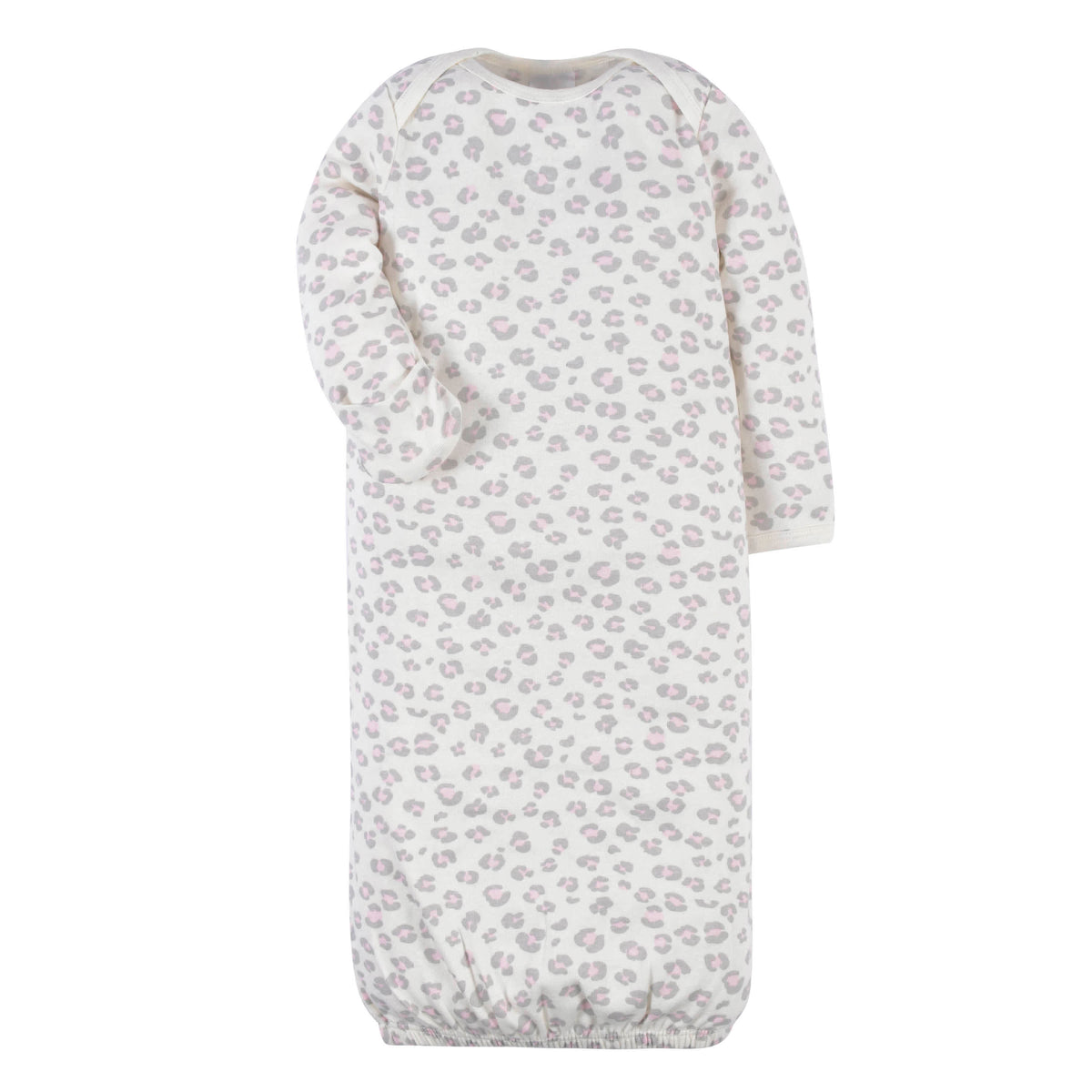 2-Piece Baby Girls Leopard Gown & Cap Set, view 2