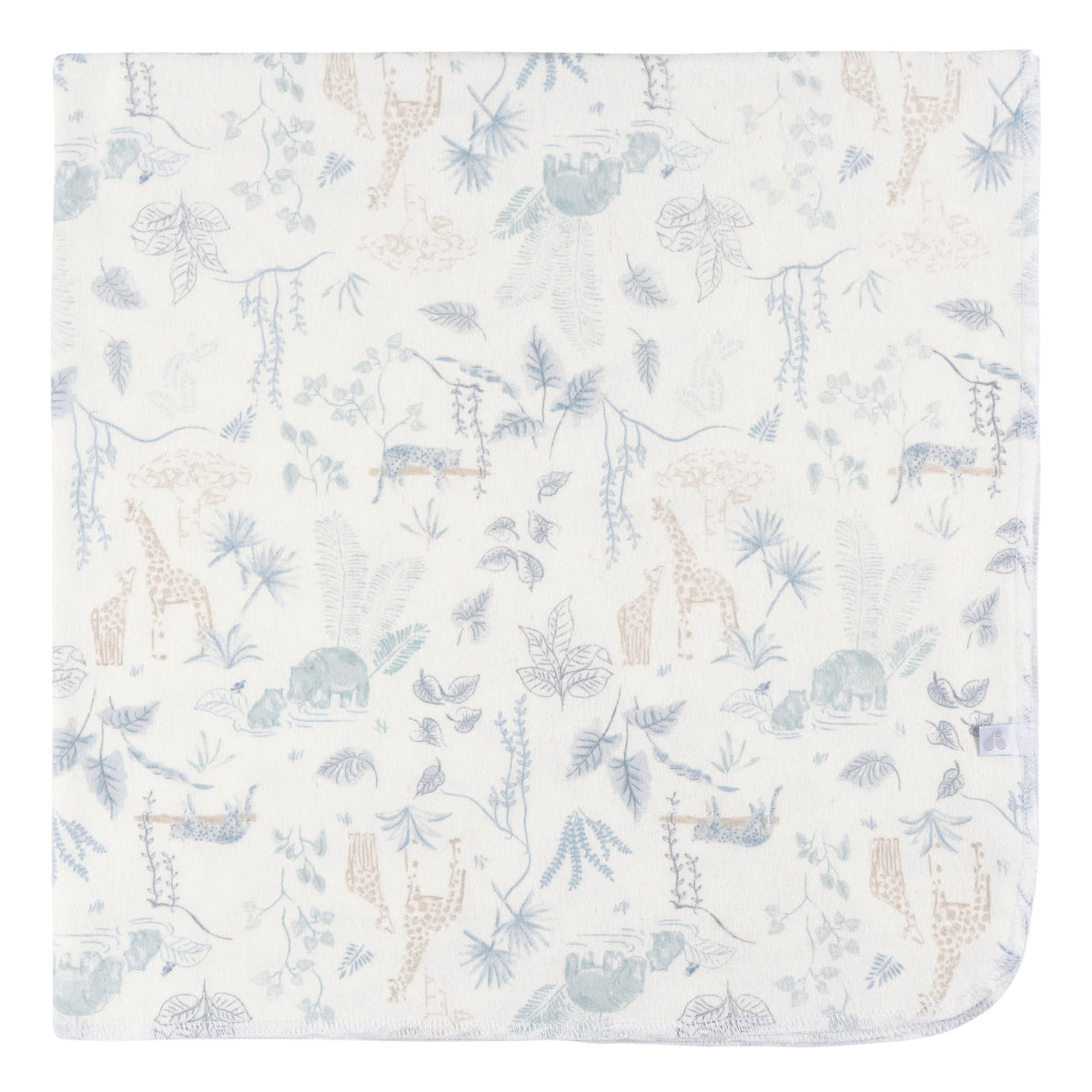4-Pack Baby Boys Blue Leaf Cotton Flannel Blanket, view 3
