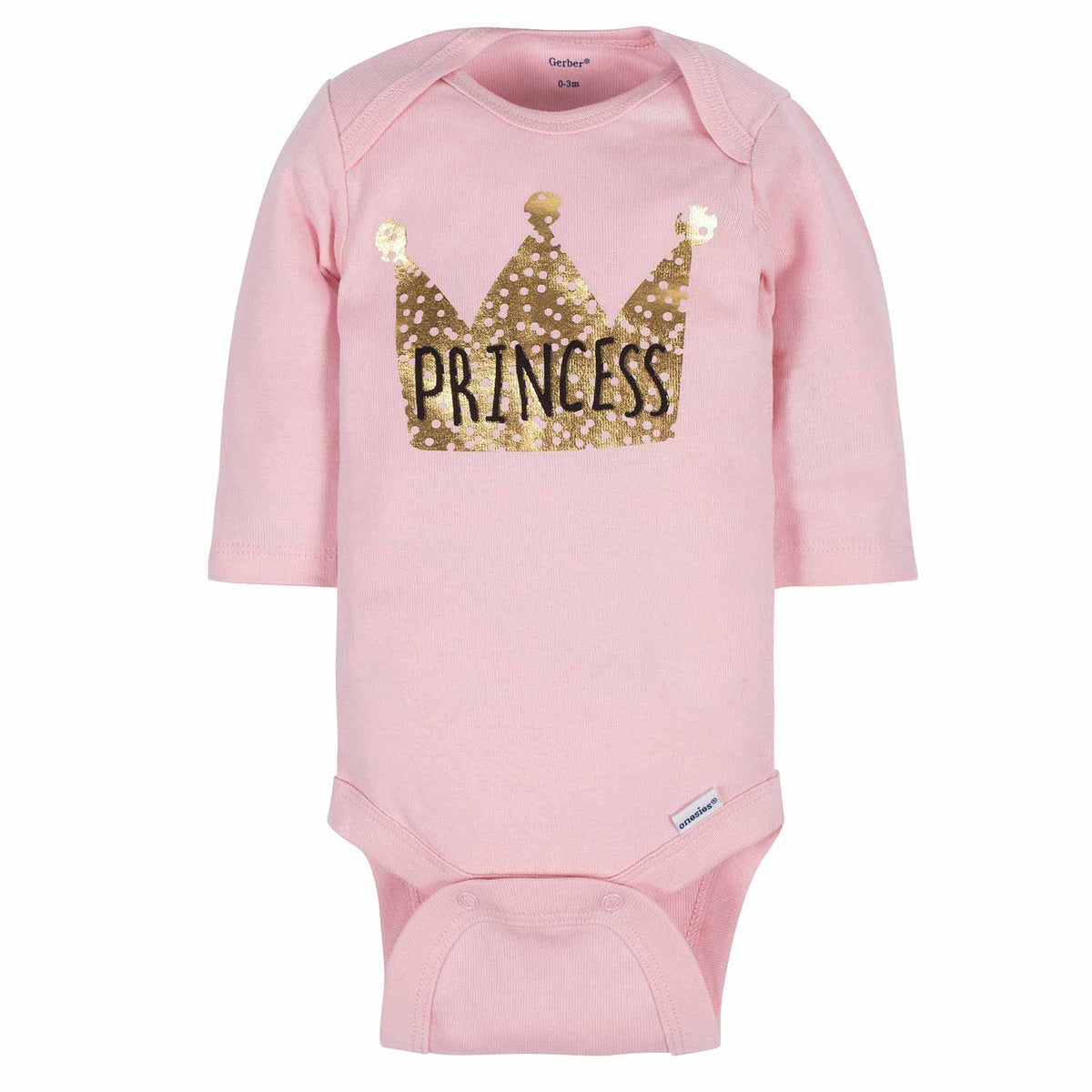 3-Pack Baby Girls Princess Long Sleeve Onesies Bodysuits, view 2