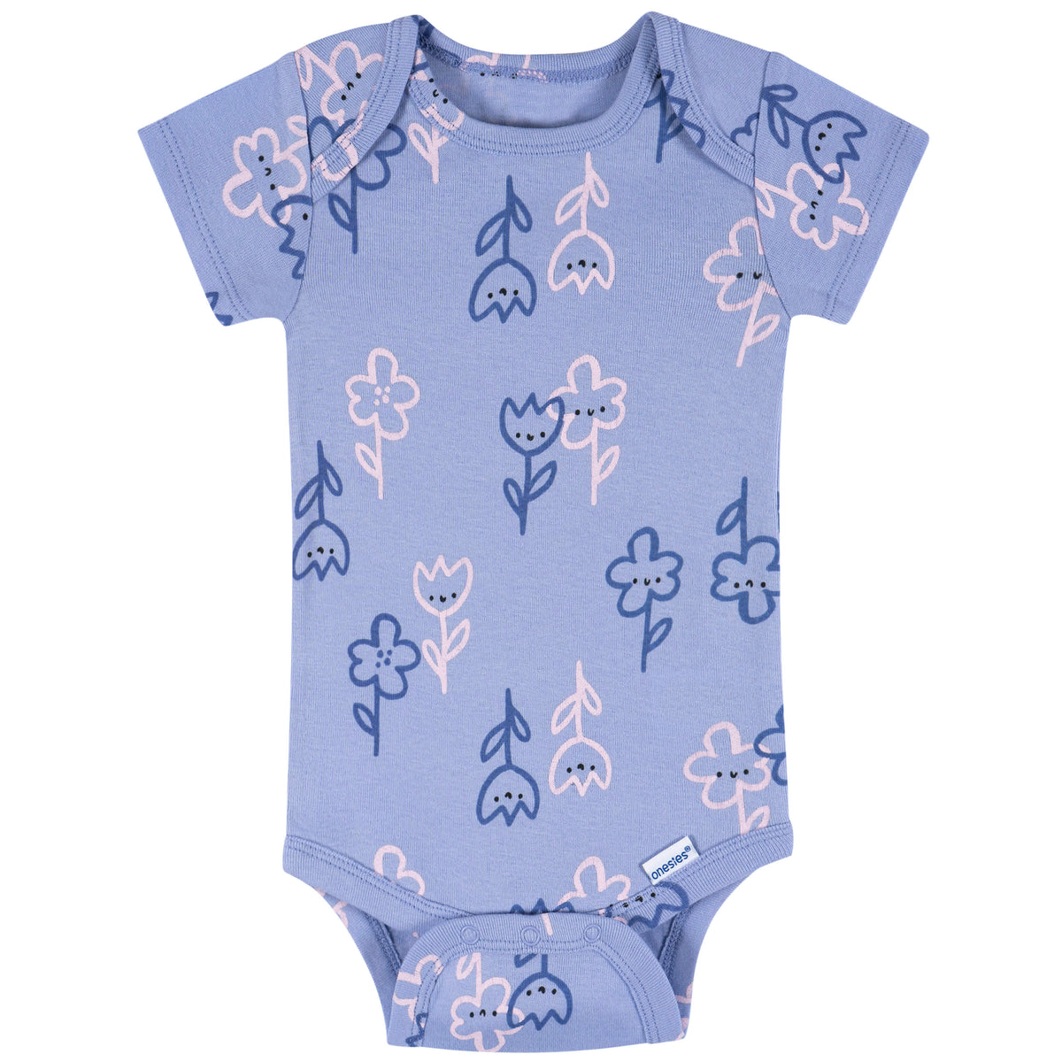 8-Pack Baby Girls Berry Happy Short Sleeve Onesies Bodysuits, view 7