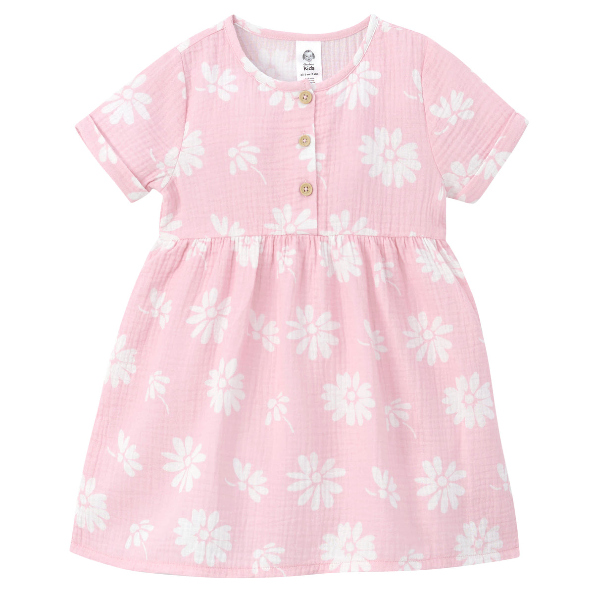 Infant & Toddler Girls Pink Floral Gauze Dress