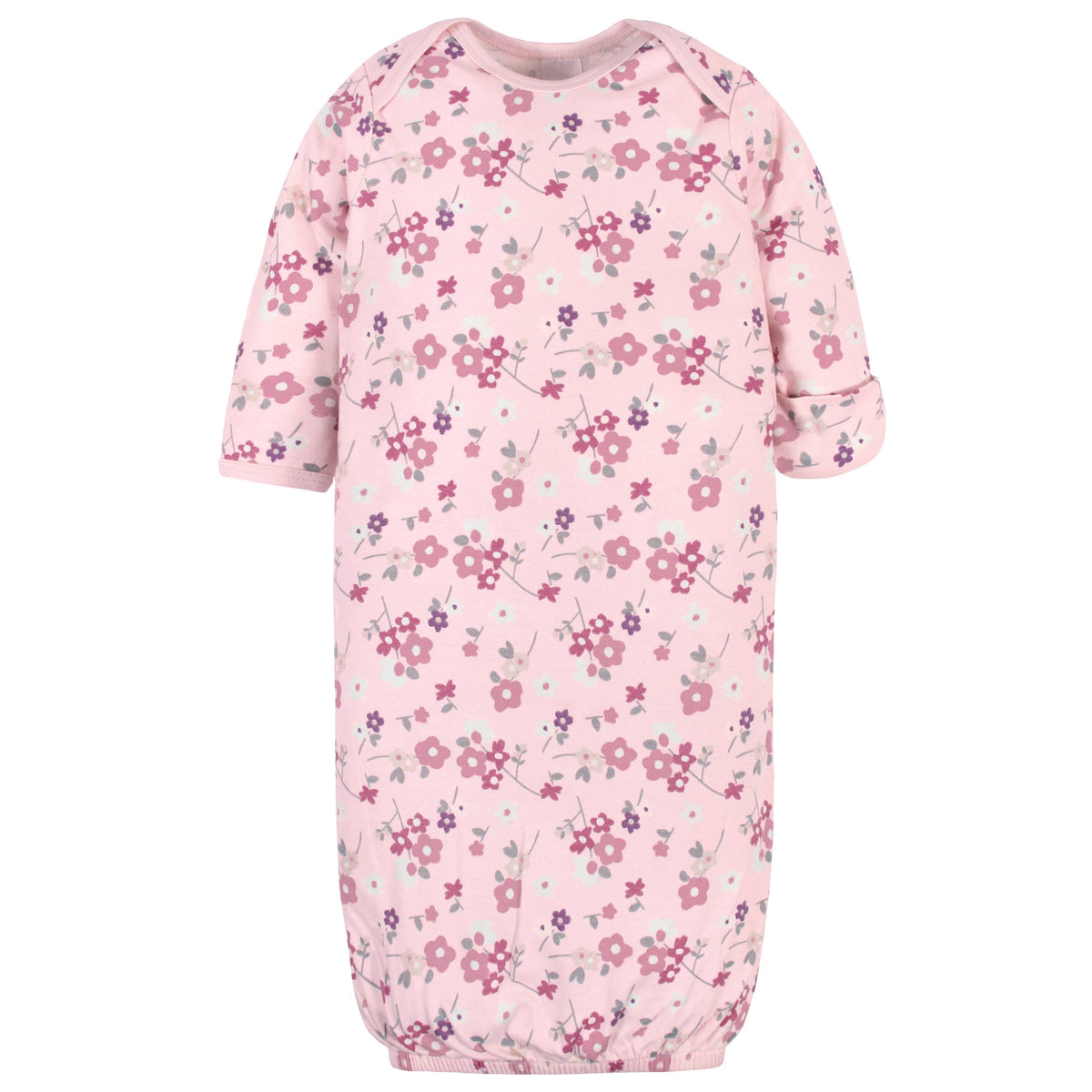 4-Piece Organic Baby Girls Fox Gowns & Caps, view 2