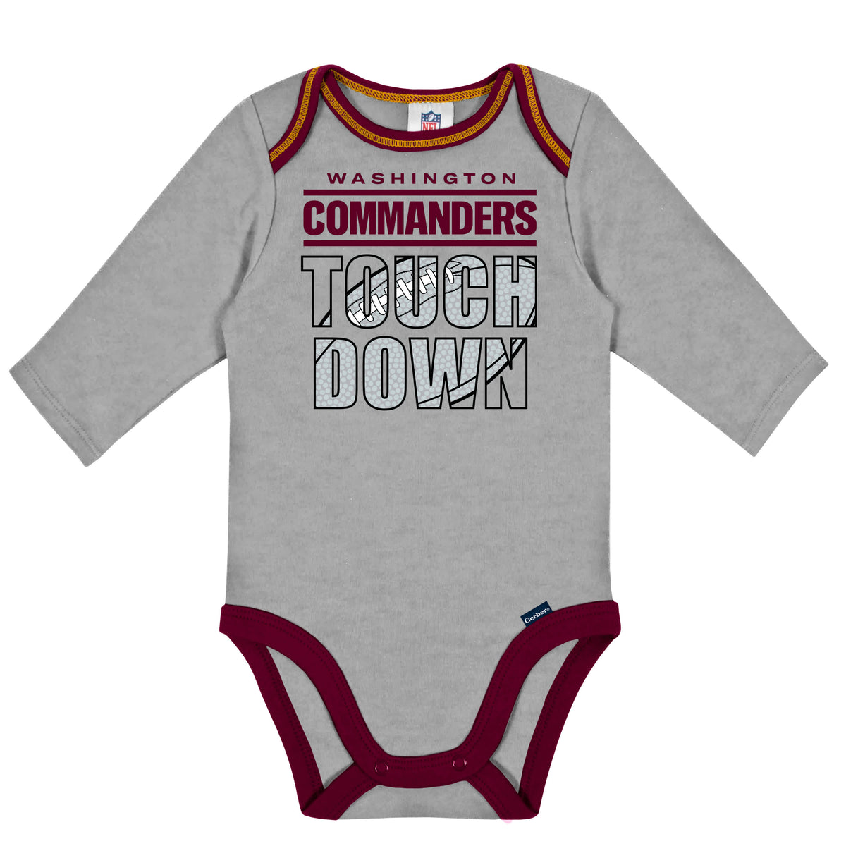 2-Pack Baby Boys Commanders Long Sleeve Bodysuits, view 2