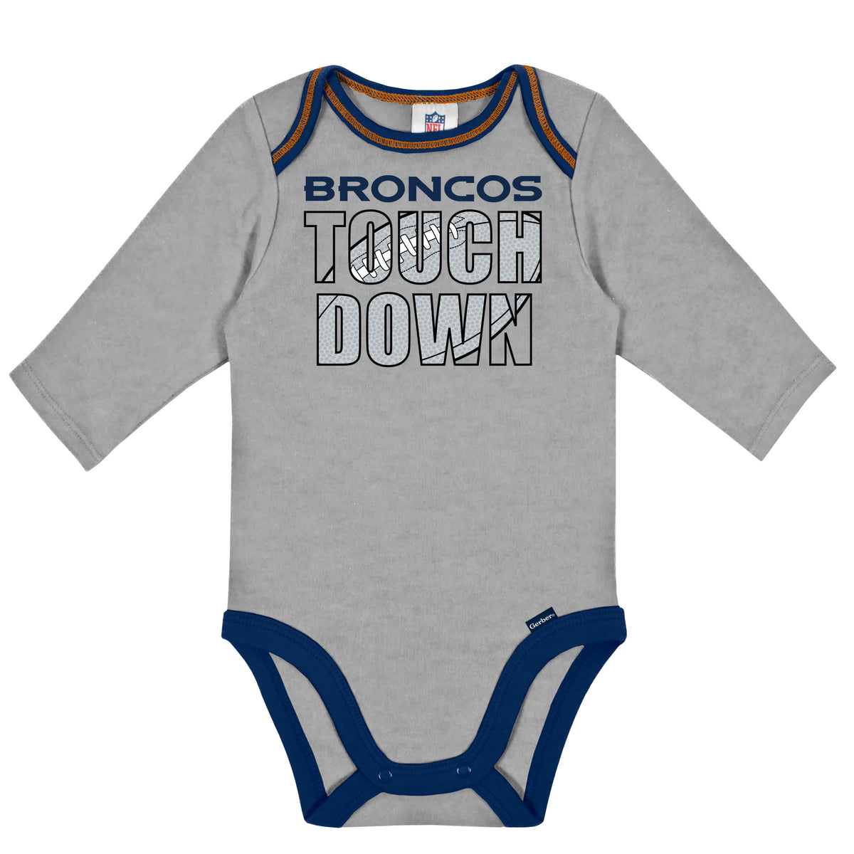 2-Pack Baby Boys Broncos Long Sleeve Bodysuits, view 2