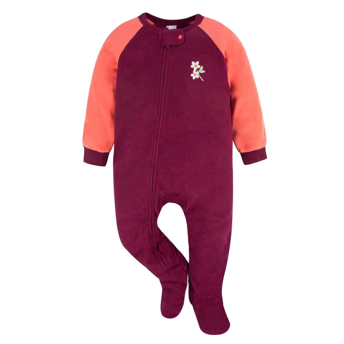2-Pack Baby & Toddler Girls Flower Toss Fleece Sleepers, view 2