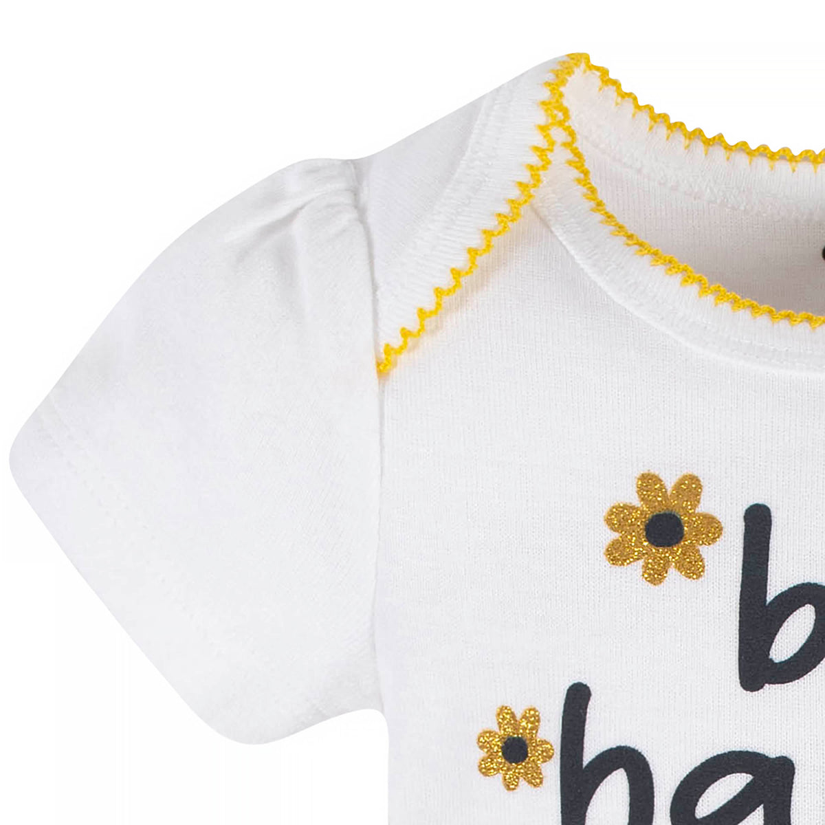 4-Piece Baby Girls Bee Garden Onesies Bodysuit, Tee, Skort & Pant Set, view 4