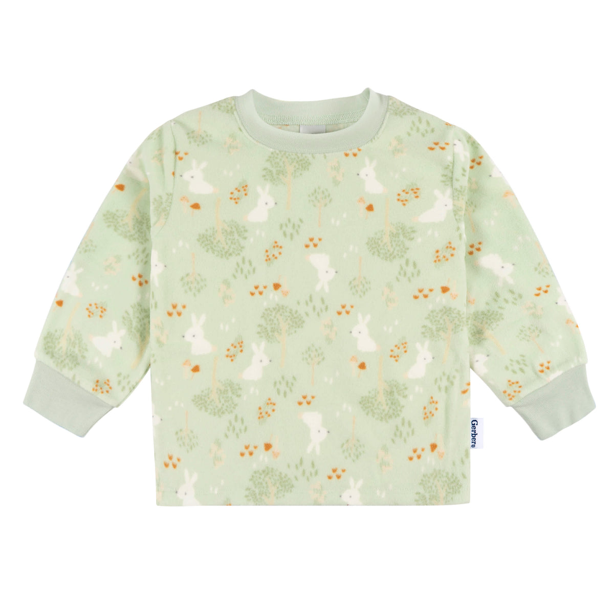 2-Piece Infant & Toddler Girls Green Forrest Fleece Pajamas, view 2