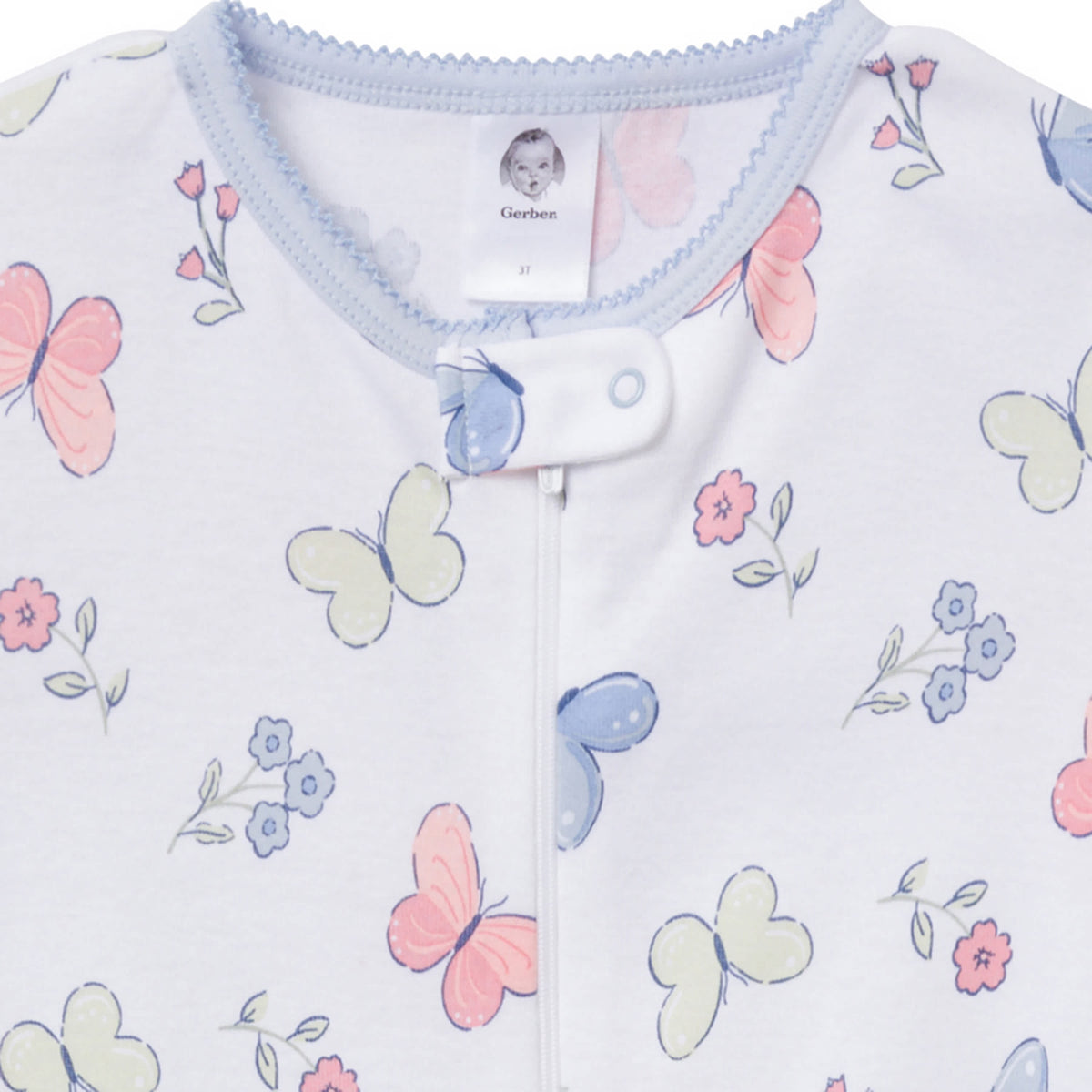4-Pack Baby & Toddler Girls Butterflies Snug-Fitting Footed Pajamas, view 6