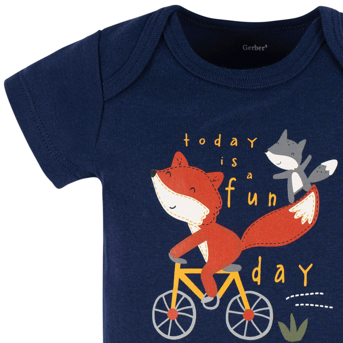 Baby Boys Fox Short Sleeve Onesies Bodysuit, view 2