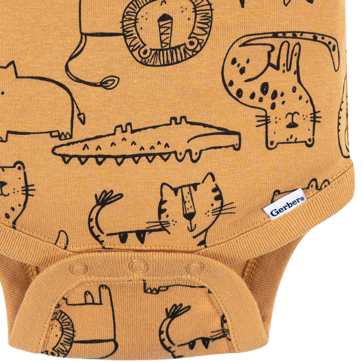 Baby Boys Safari Short Sleeve Onesies Bodysuit, view 3