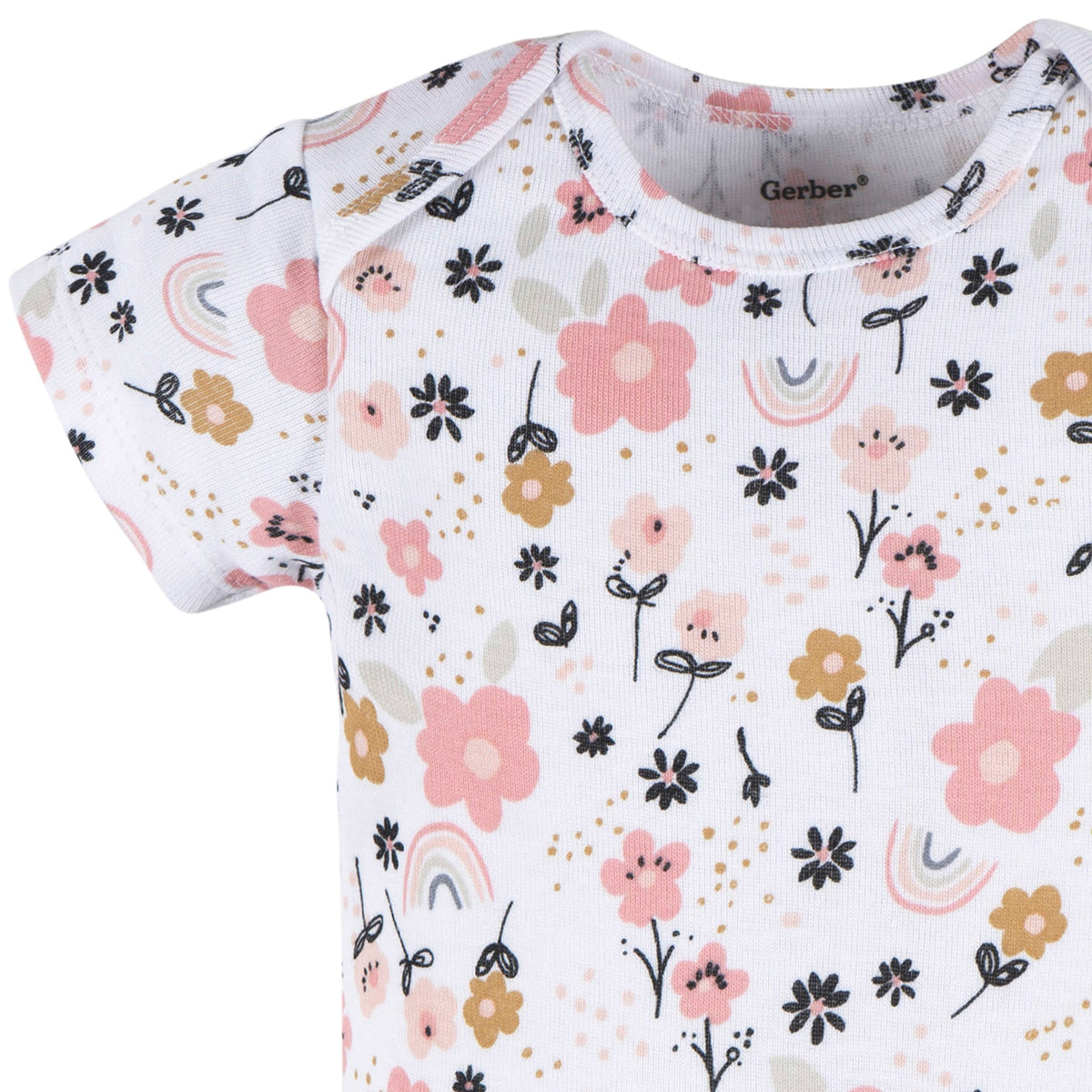 Baby Girls Bear Short Sleeve Onesies Bodysuit, view 2