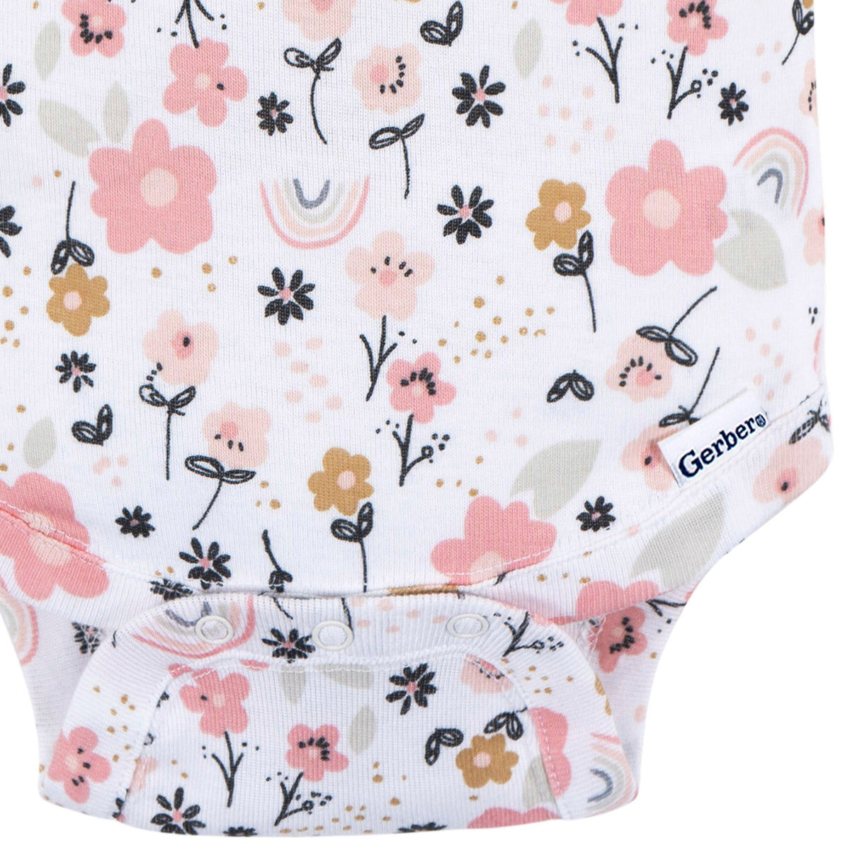 Baby Girls Bear Short Sleeve Onesies Bodysuit, view 3