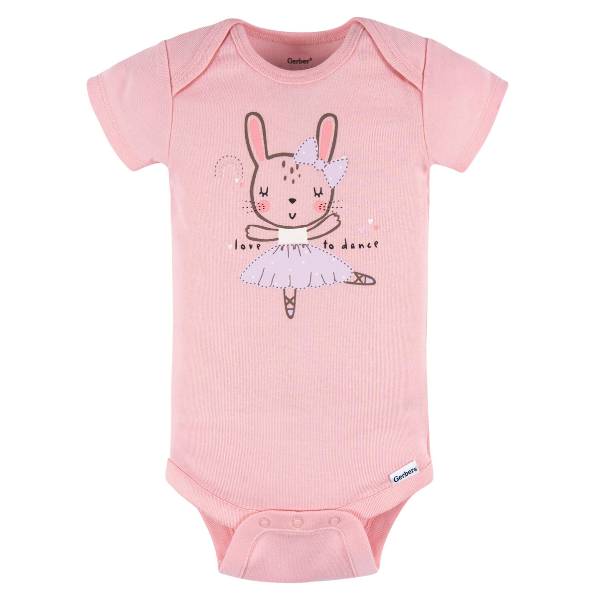 Baby Girls Bunny Ballerina Short Sleeve Onesies Bodysuit