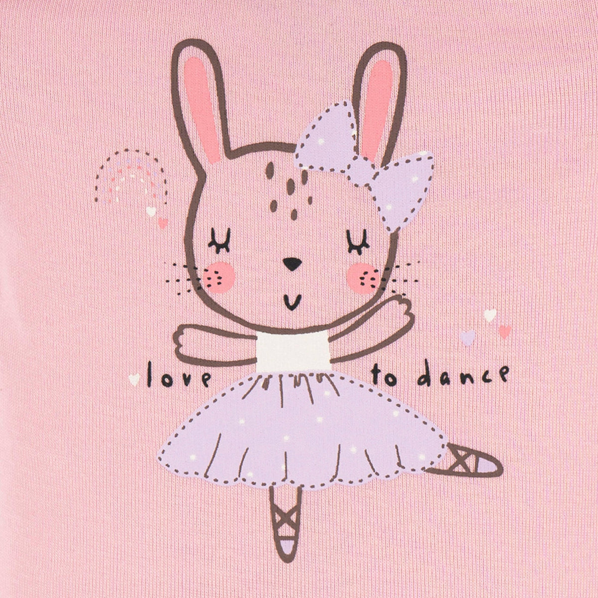 Baby Girls Bunny Ballerina Short Sleeve Onesies Bodysuit, view 3